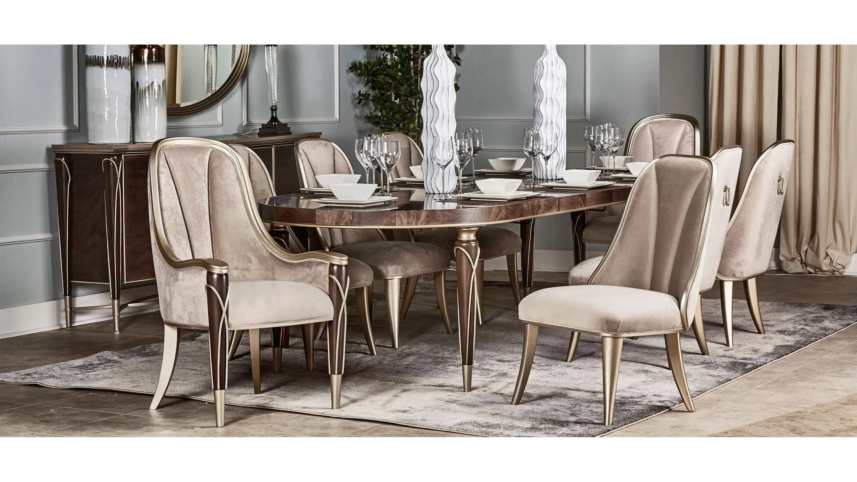 Villa Cherie Oval Dining Table | Raymour & Flanigan