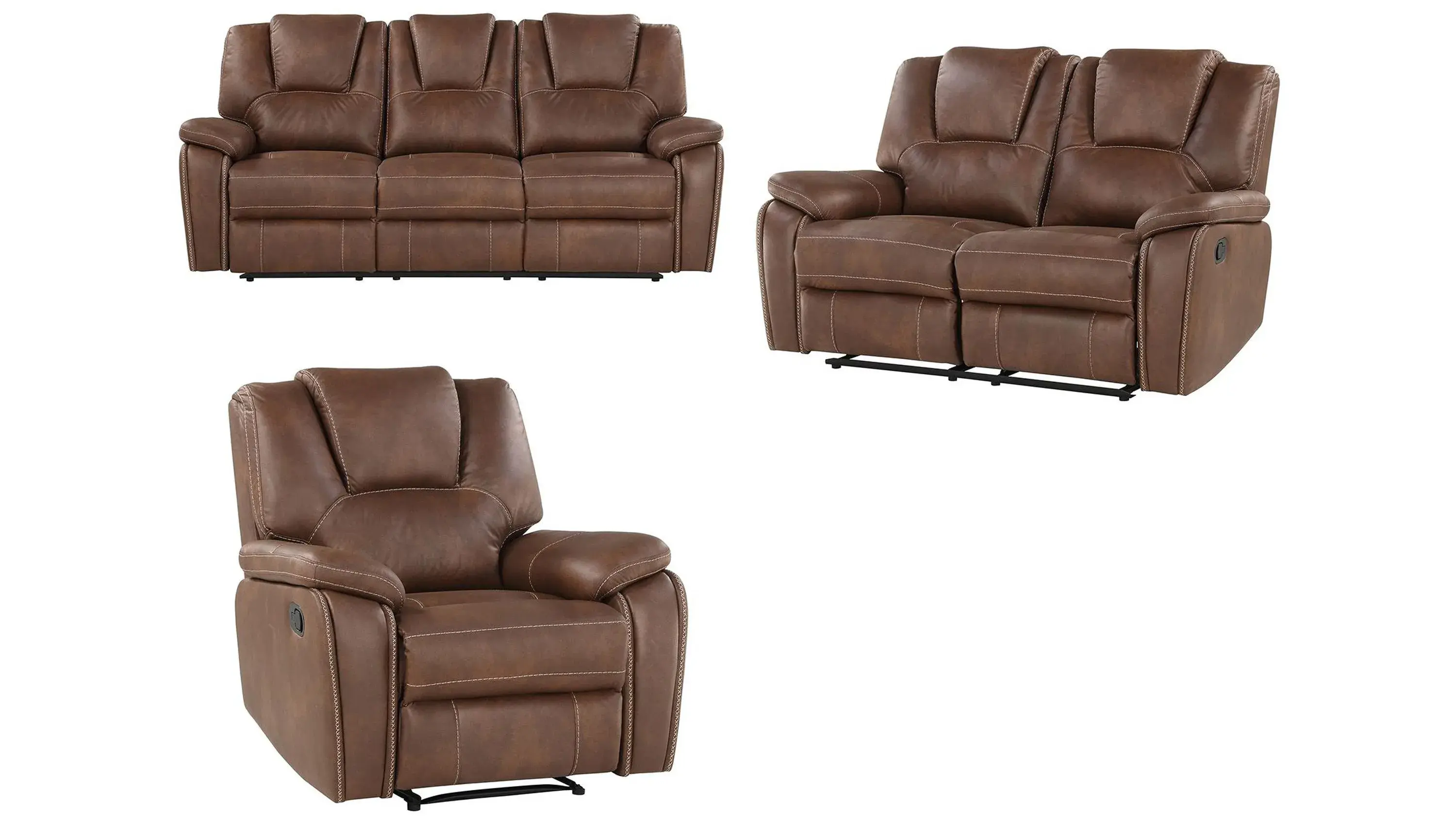 Katrine Reclining Sofa, Loveseat and Chair Set - Thumbnail 4