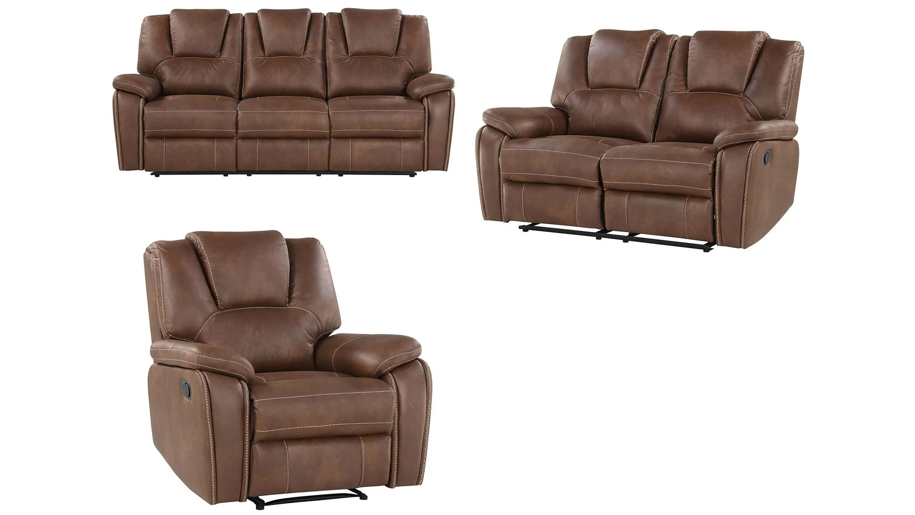 Katrine Reclining Sofa, Loveseat and Chair Set | Raymour & Flanigan
