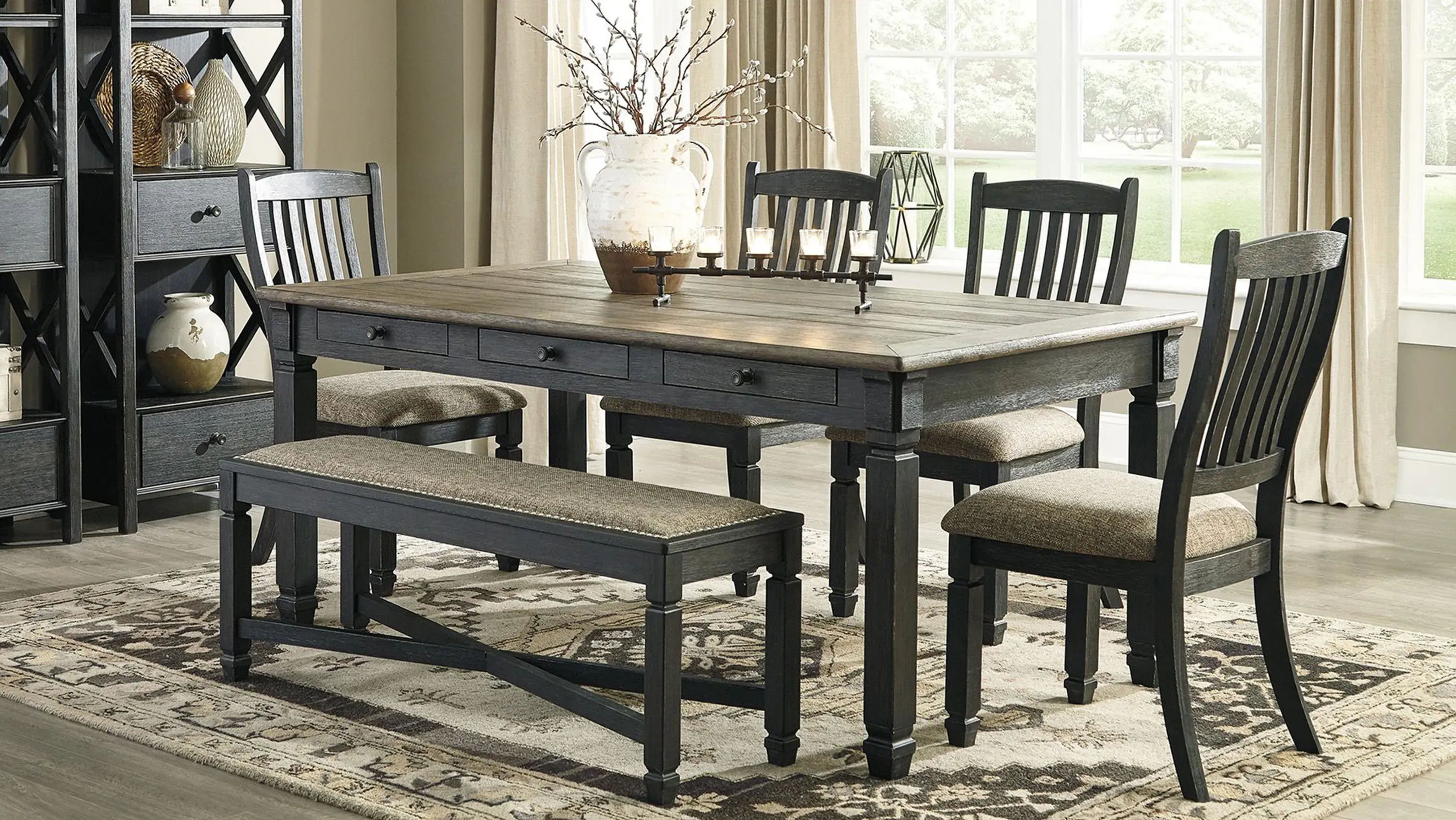 Vail 6-pc. Dining Set w/ Bench | Raymour & Flanigan