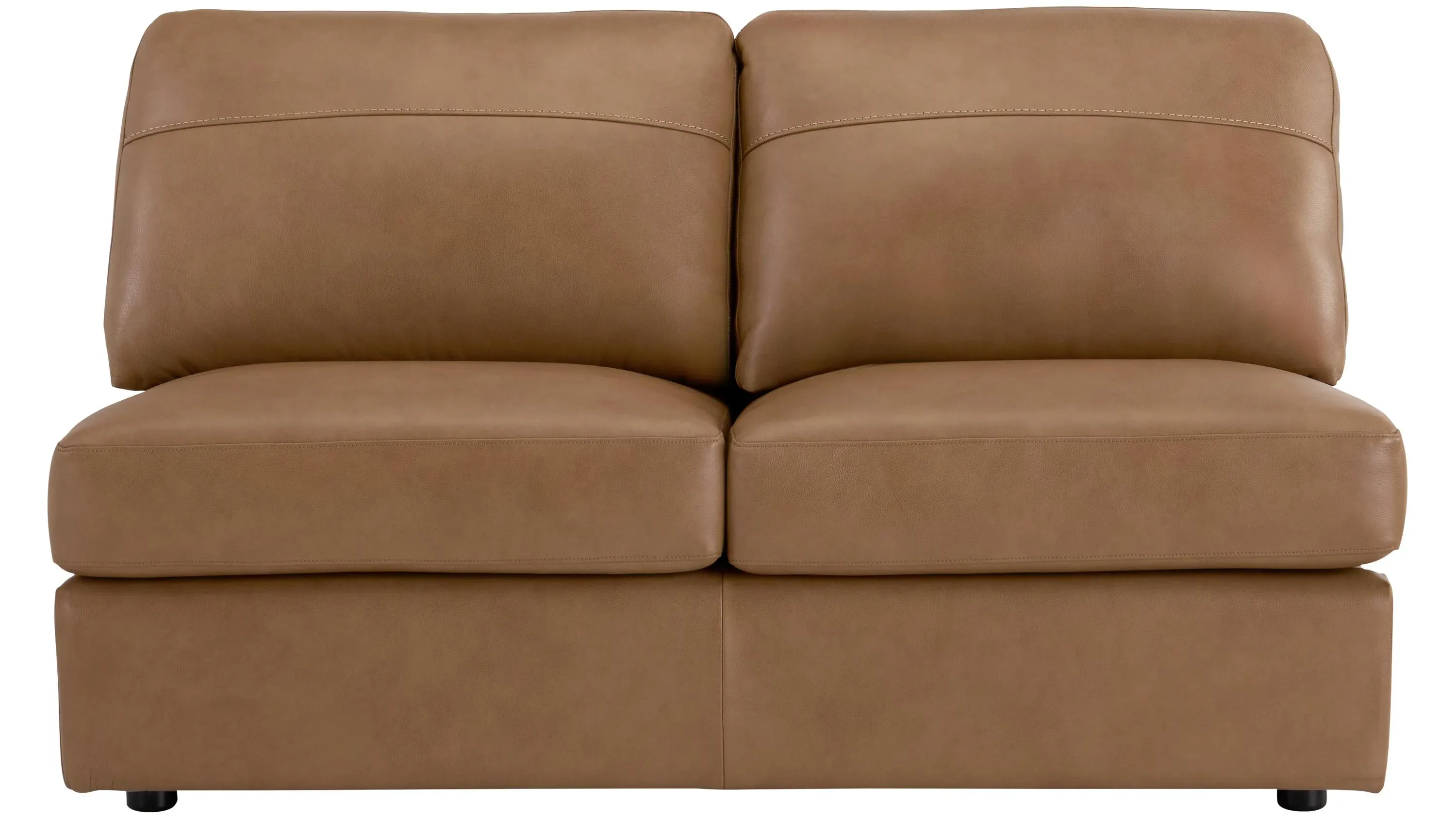 roughlow ラフロウ　HIGH WAIST WIDESALOPETTE Harley Leather Armless Loveseat | Raymour & Flanigan