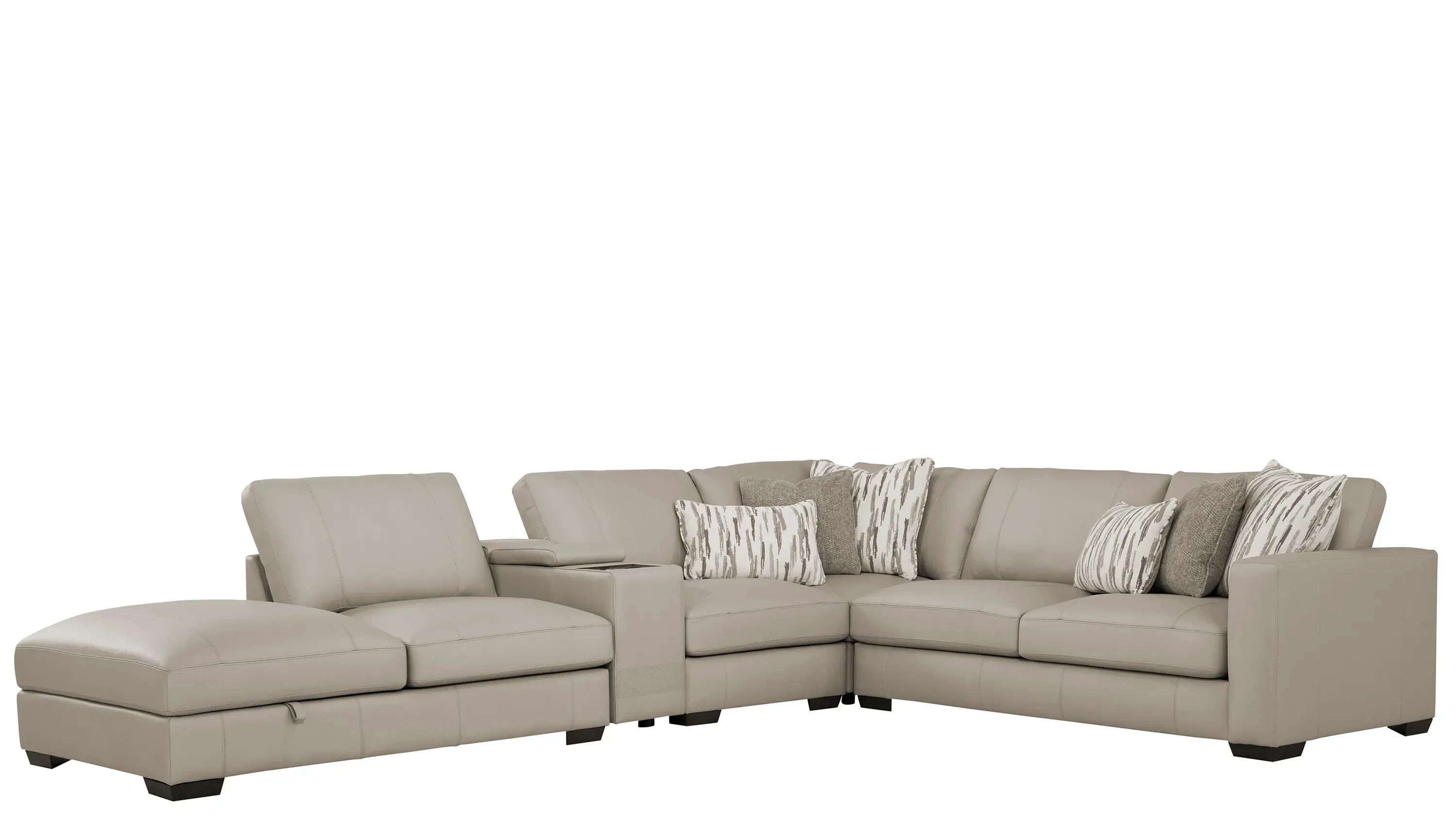 Oaklynn Leather 5-pc. Sectional | Raymour & Flanigan