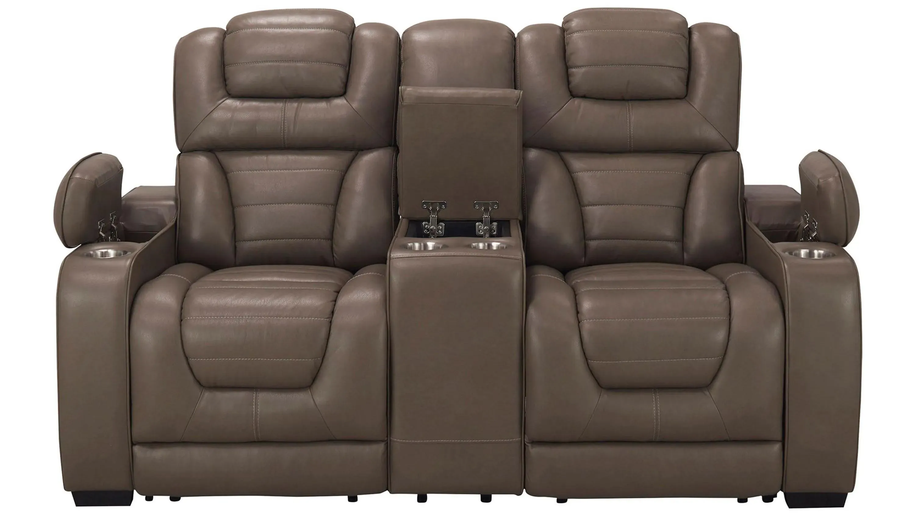Othello Power Console Loveseat w/Power Headrest | Raymour & Flanigan