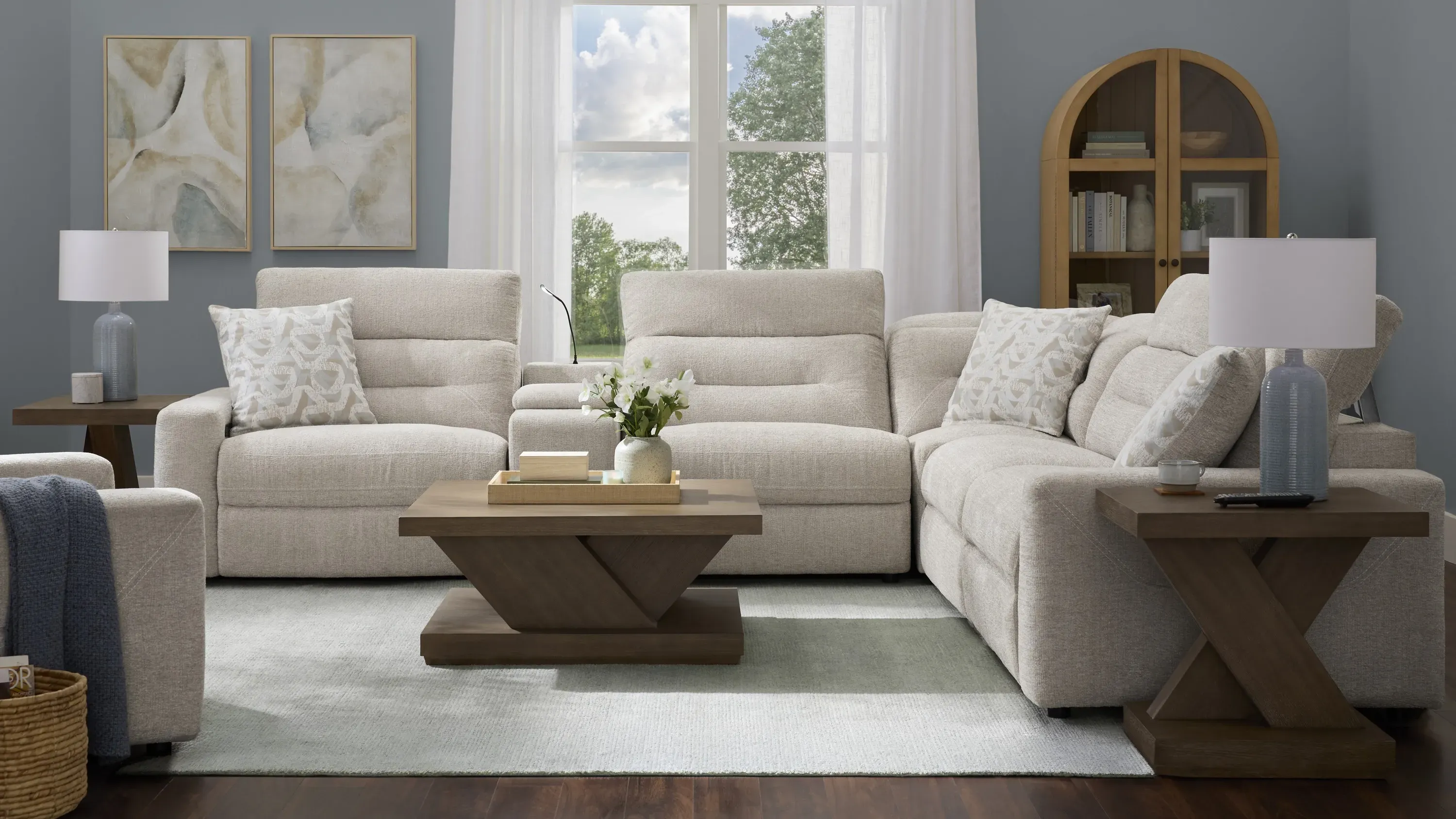 Bradbury Armless Dual Power Recliner | Raymour & Flanigan