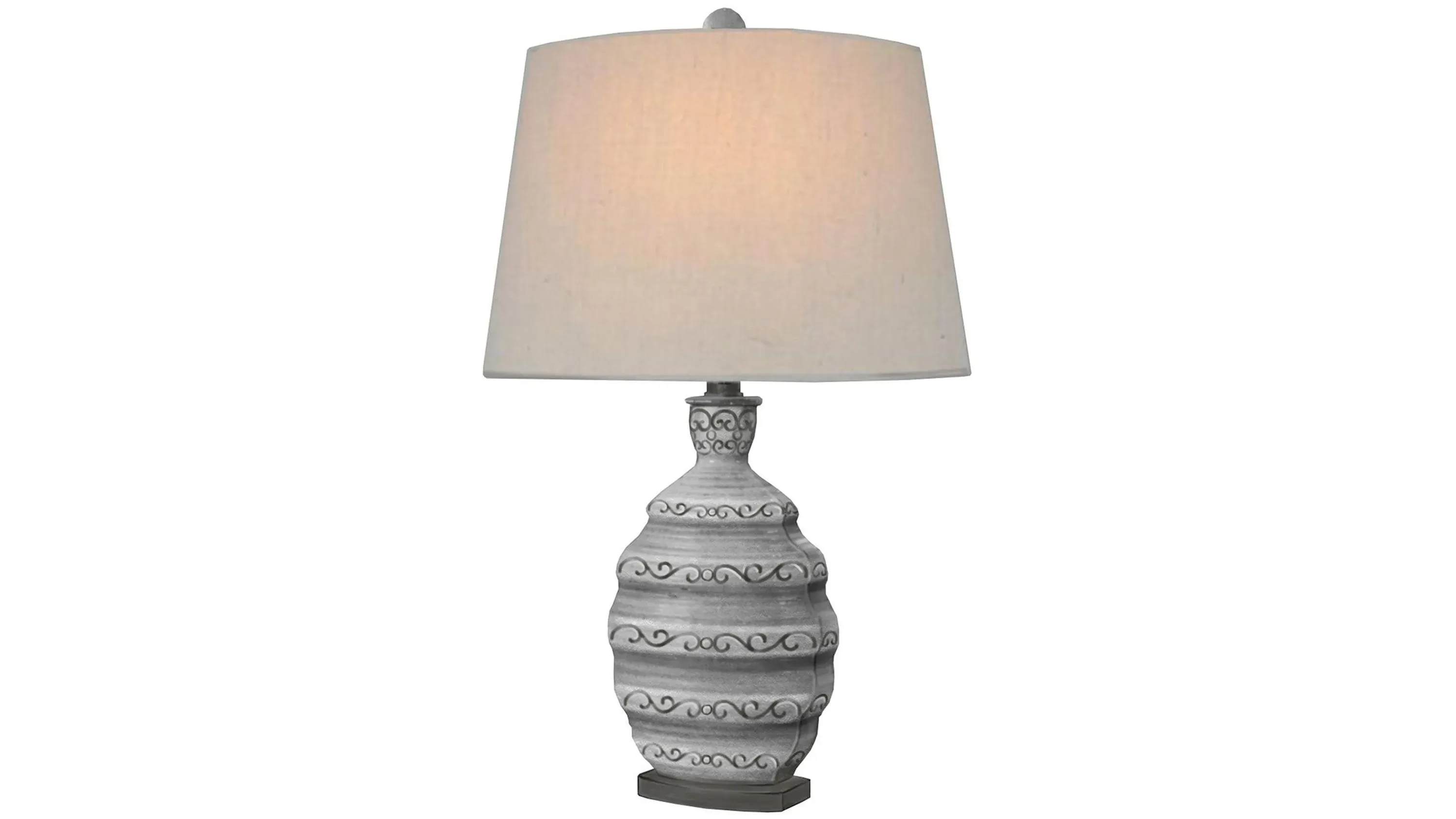 Gray Resin Table Lamp | Raymour & Flanigan