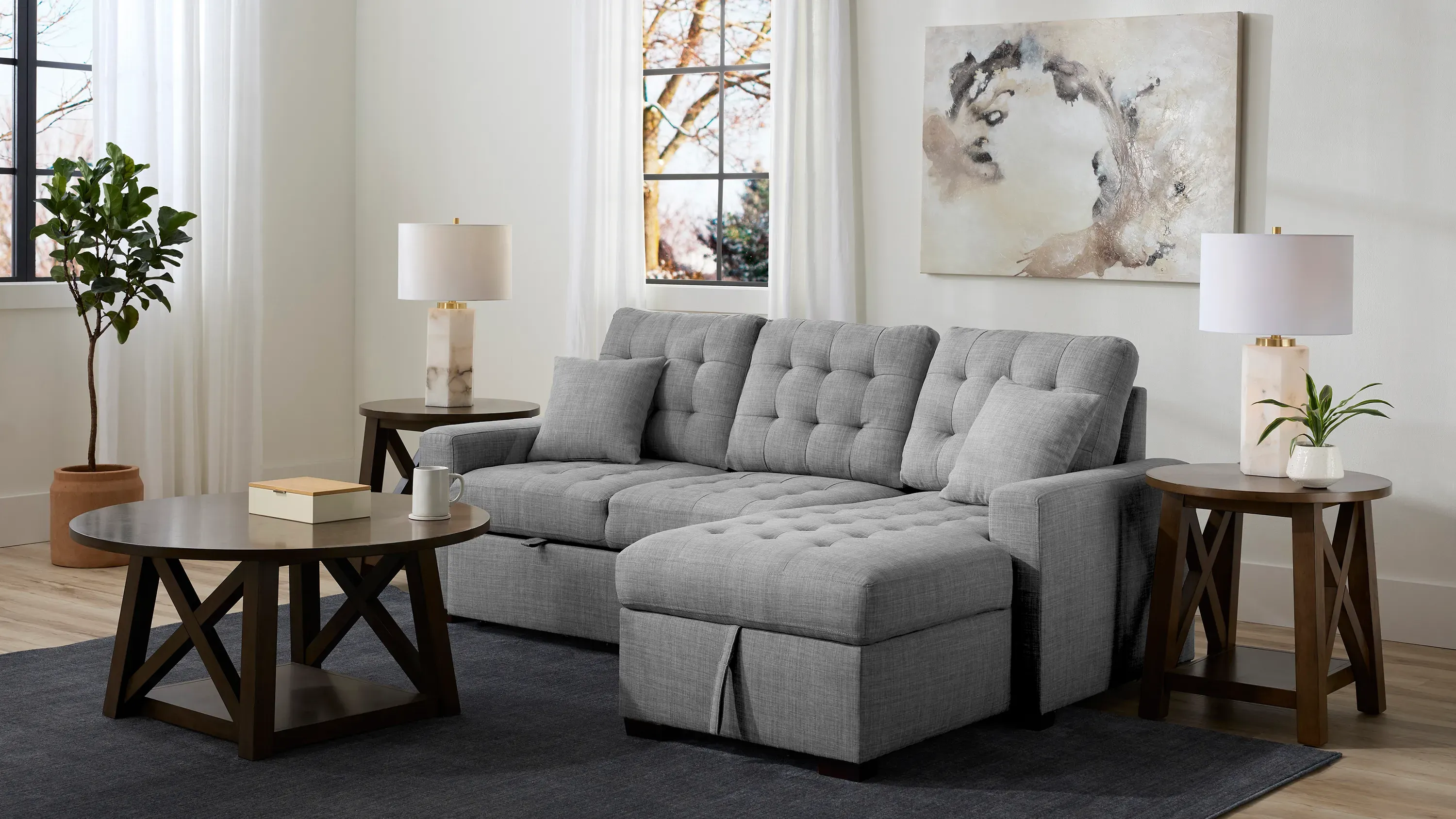 Brynn 2-pc Sleeper Sofa Chaise W/Storage