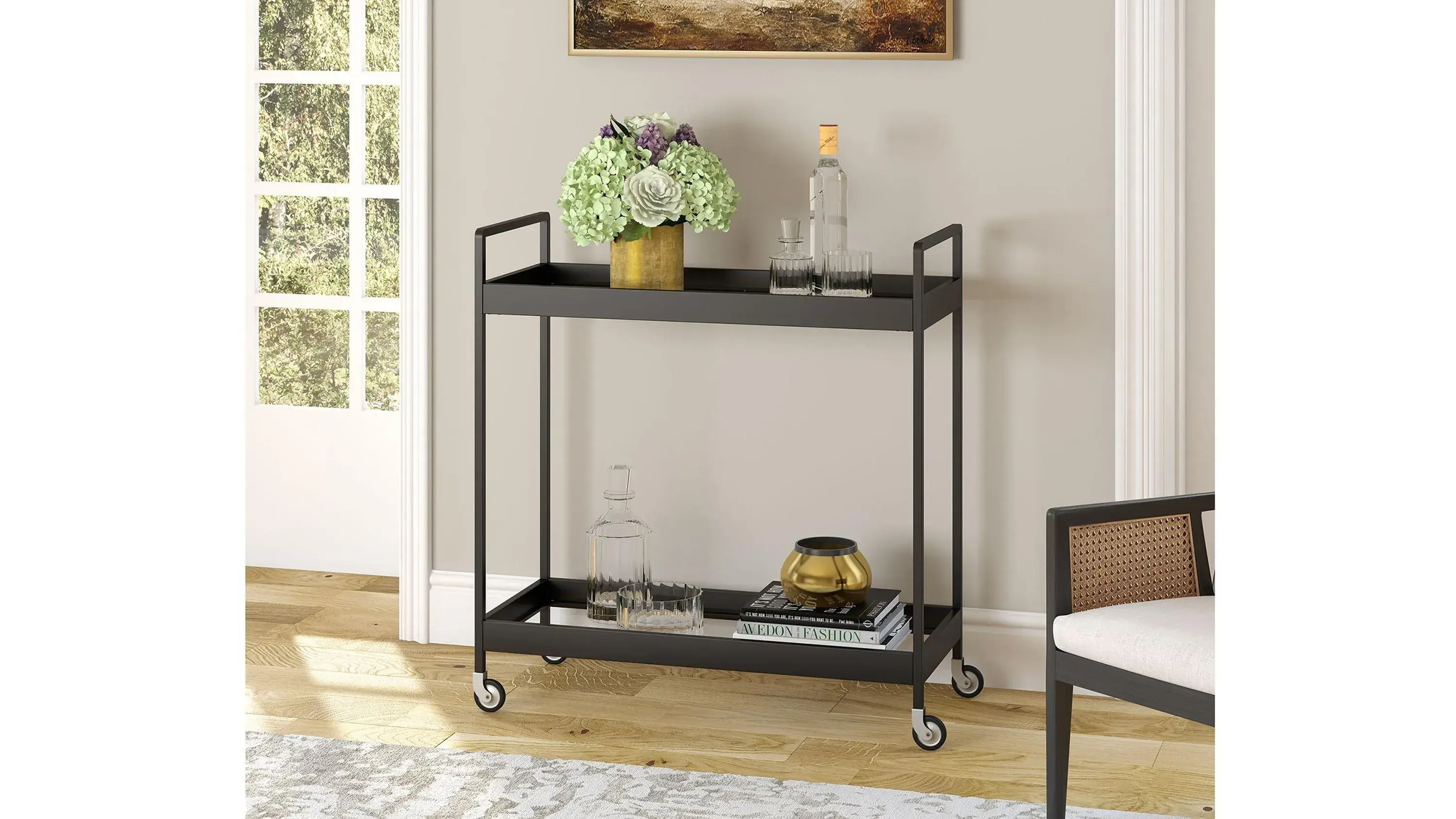 Tina Rectangular Bar Cart - Thumbnail 5