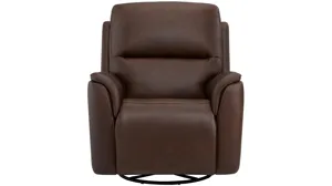 Henrick Triple Power Leather Swivel Glider Recliner | Raymour