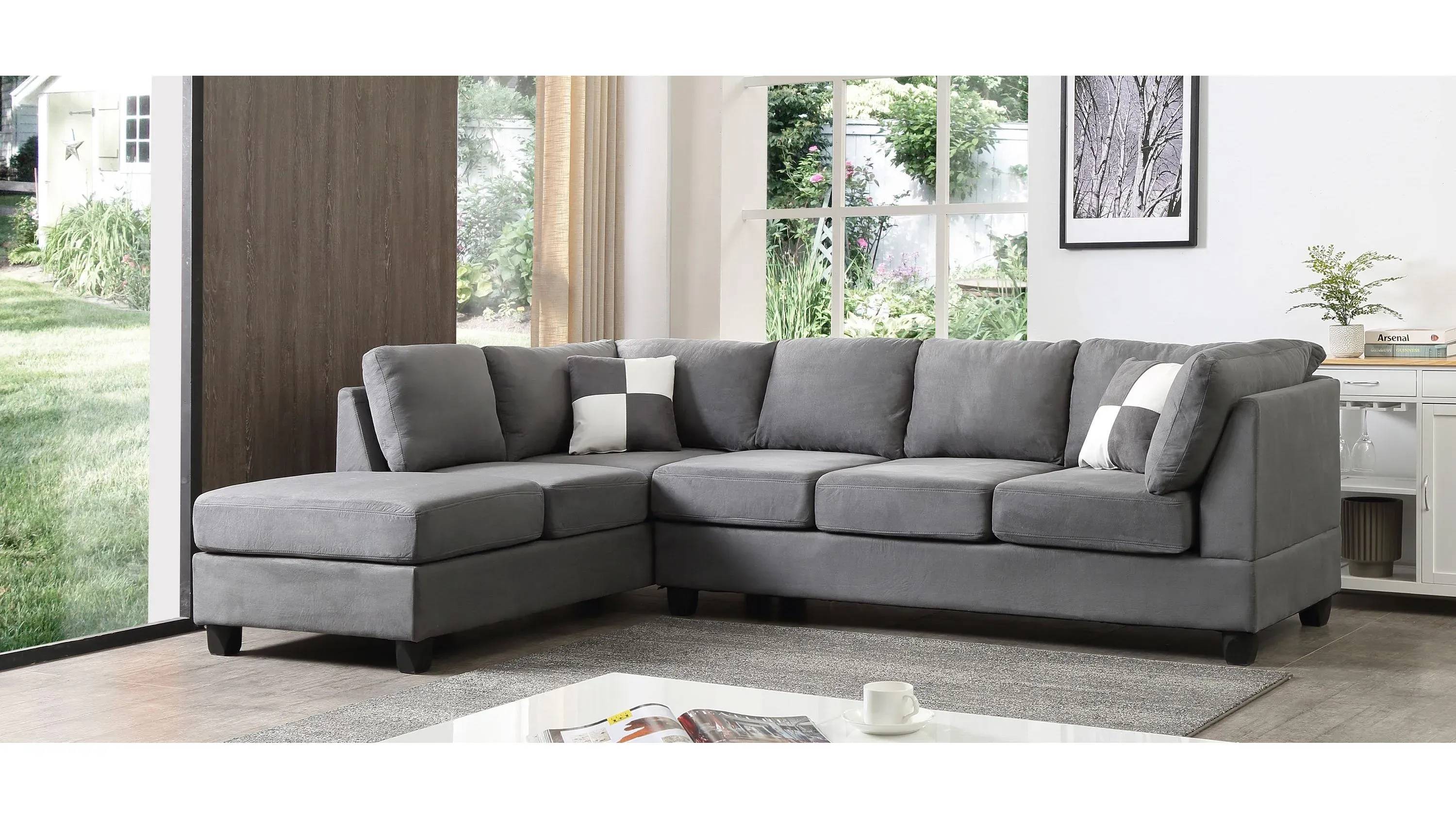 Malone 2-pc. Reversible Sectional Sofa | Raymour & Flanigan