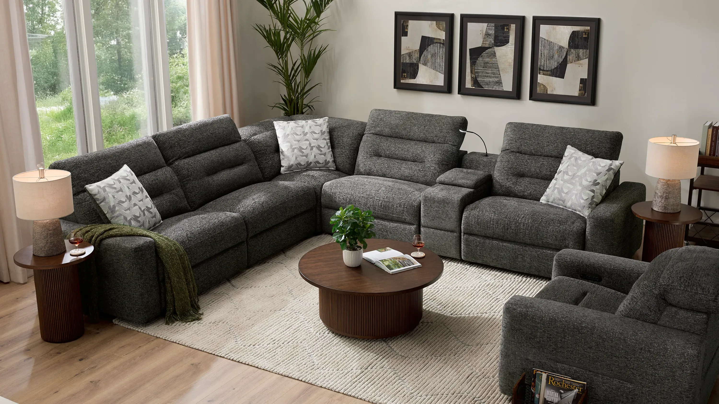 Bradbury Left Arm Facing Dual Power Recliner | Raymour & Flanigan