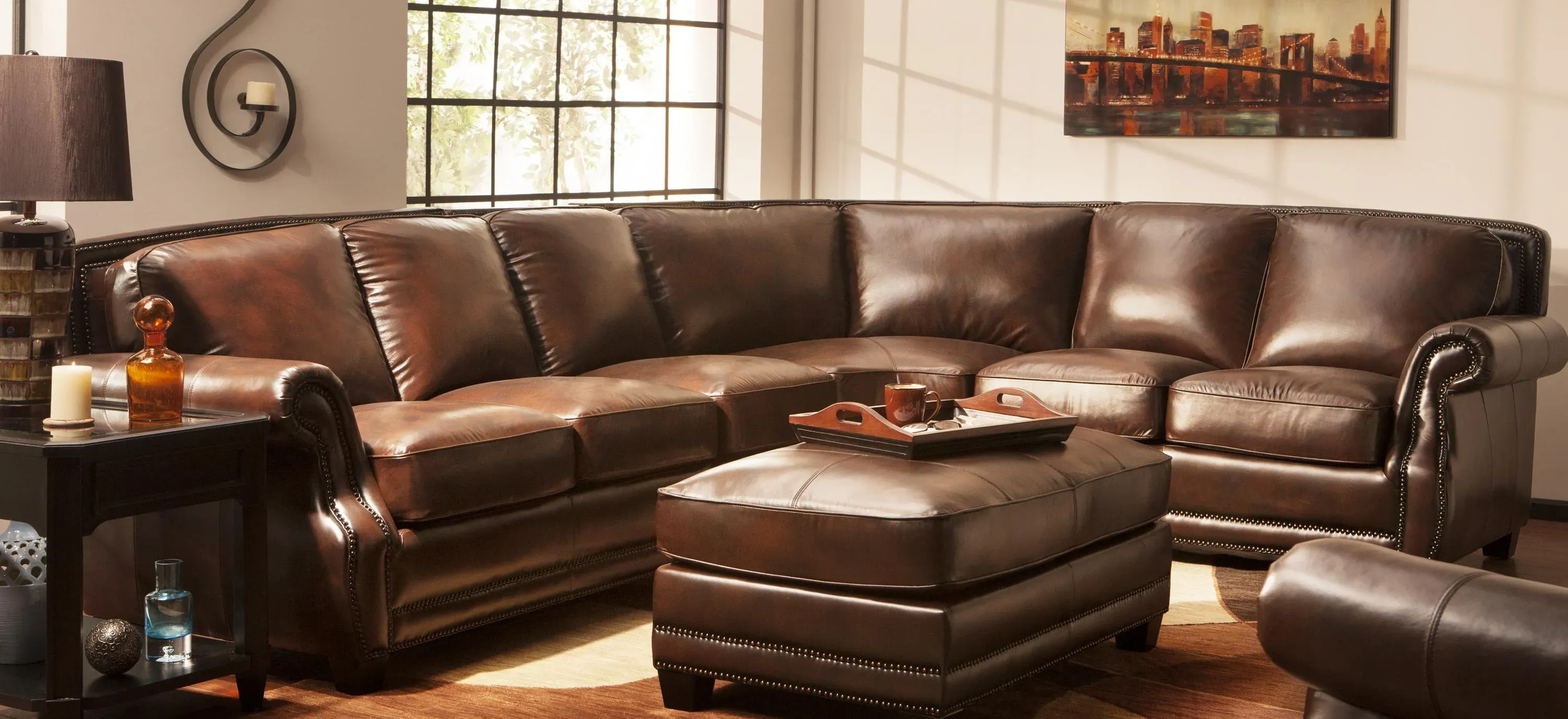 Romano 4 pc. Leather Sectional Sofa