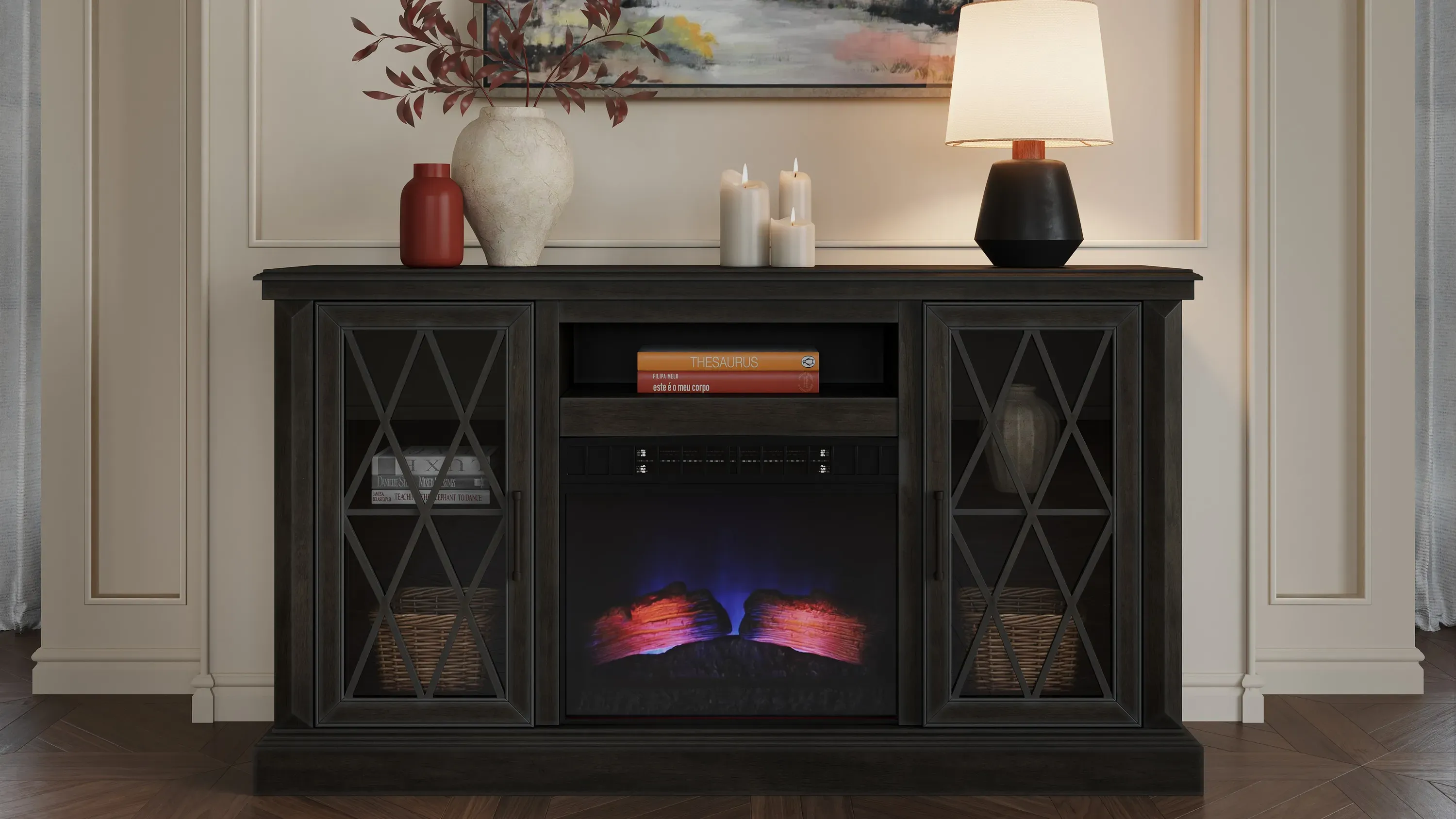 Arrabelle Media Mantel with CoolGlow Firebox | Raymour & Flanigan