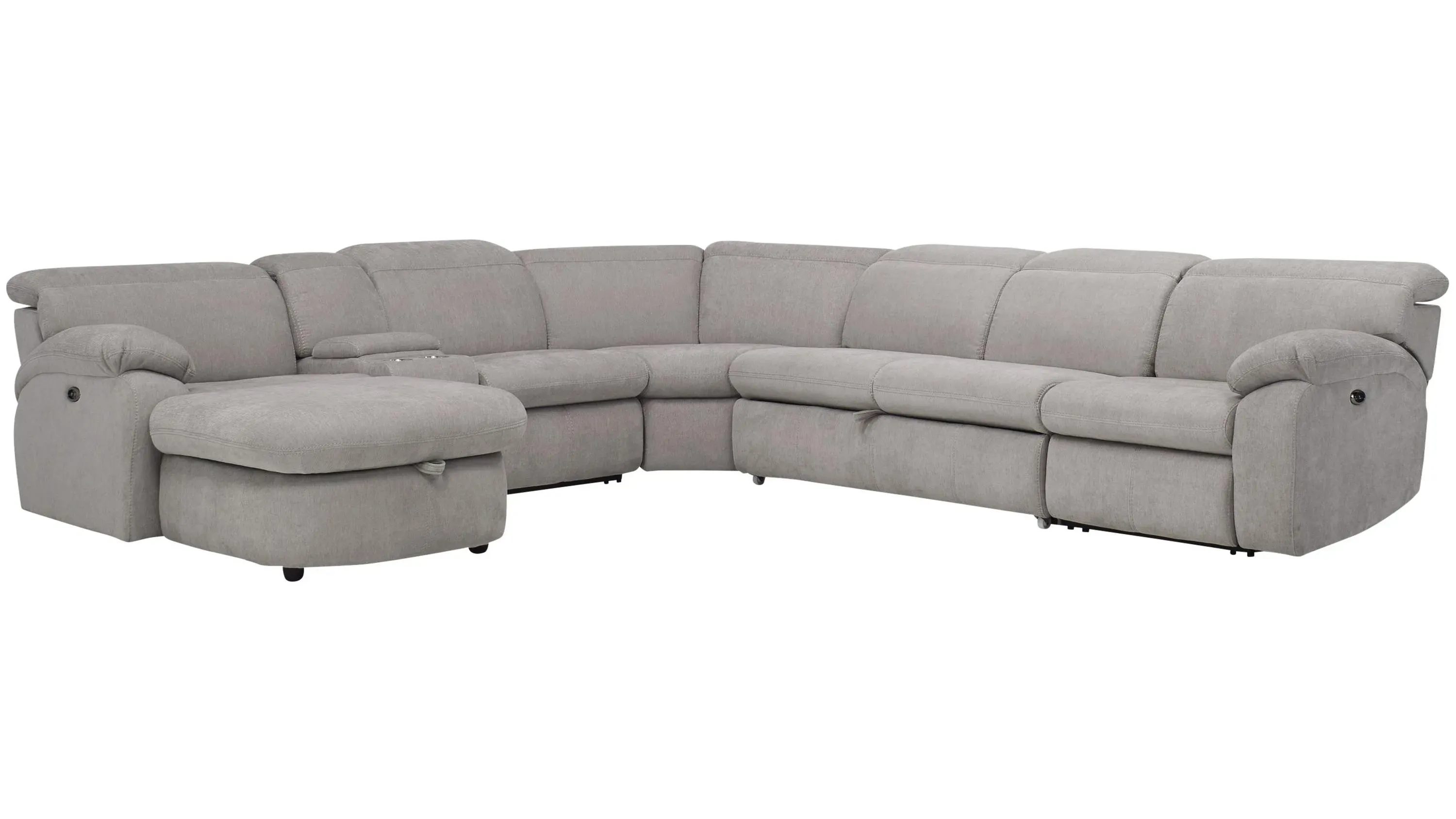 Enbright Microfiber 6-pc. Power-Reclining Sectional w/ Pop