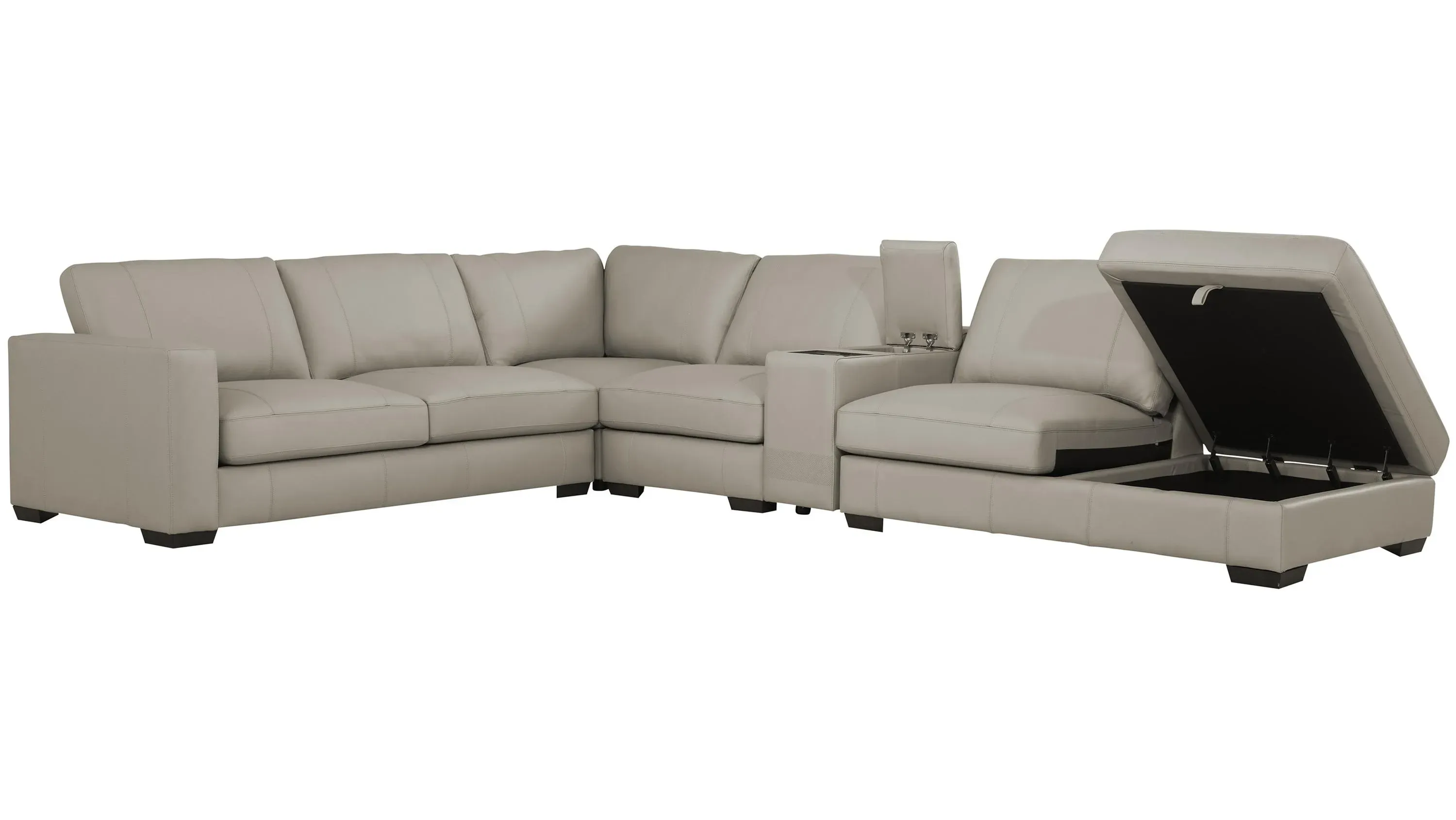 Oaklynn Leather 5-pc. Sectional | Raymour & Flanigan
