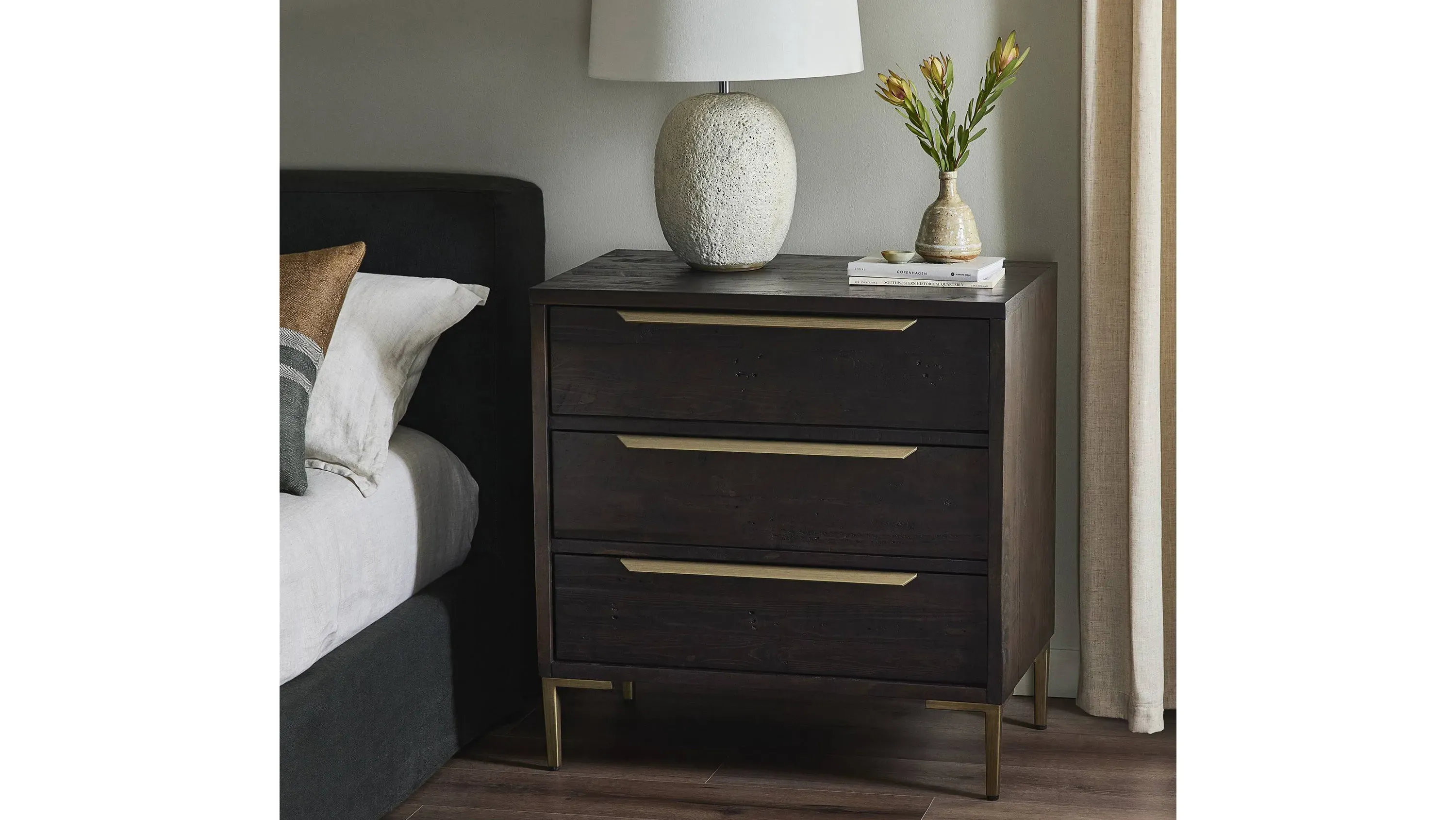 Wyeth 3 Drawer Dresser-Dark Carbon - Four Hands