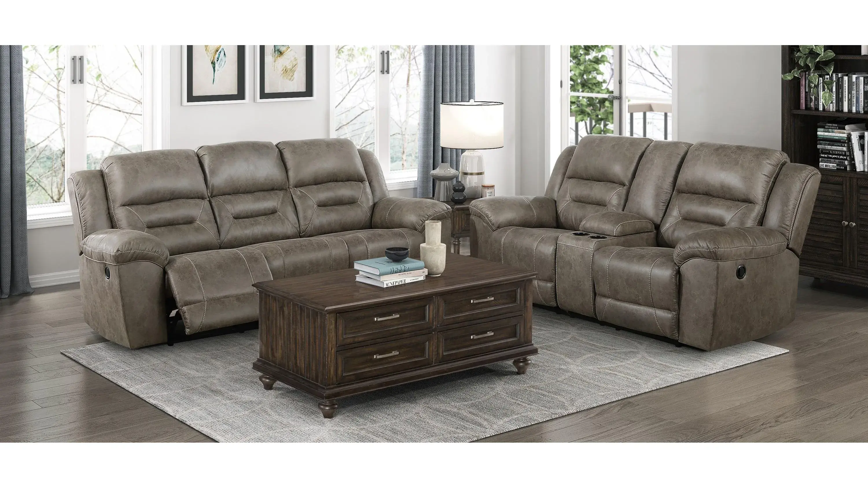 Homelegance Dallas Reclining Love Seat - Thumbnail 3