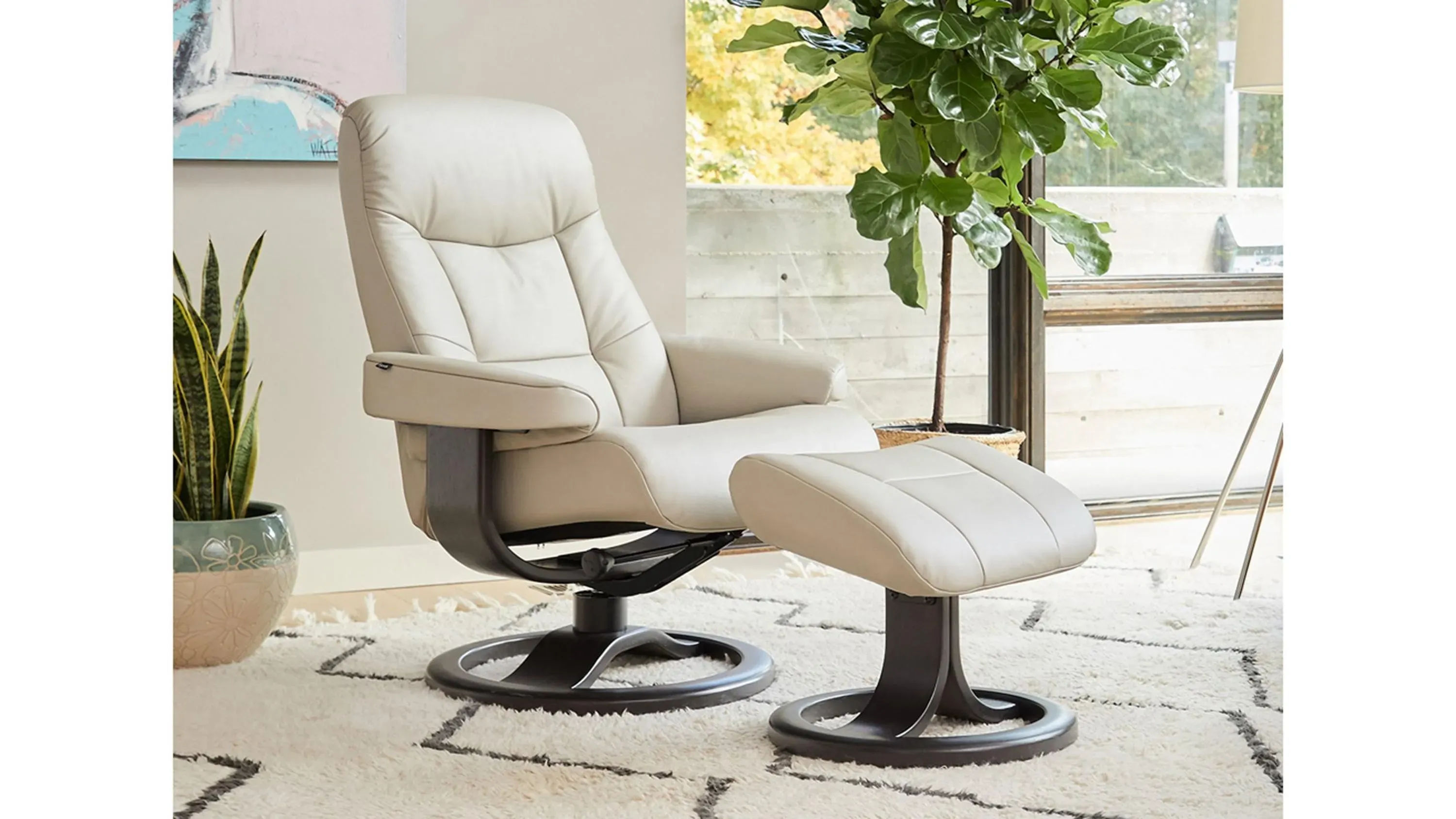 Muldal R Large Recliner and Ottoman | Raymour & Flanigan