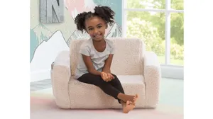 Cozee Flip-Out Sherpa 2-in-1 Convertible Chair to Lounger by Delta