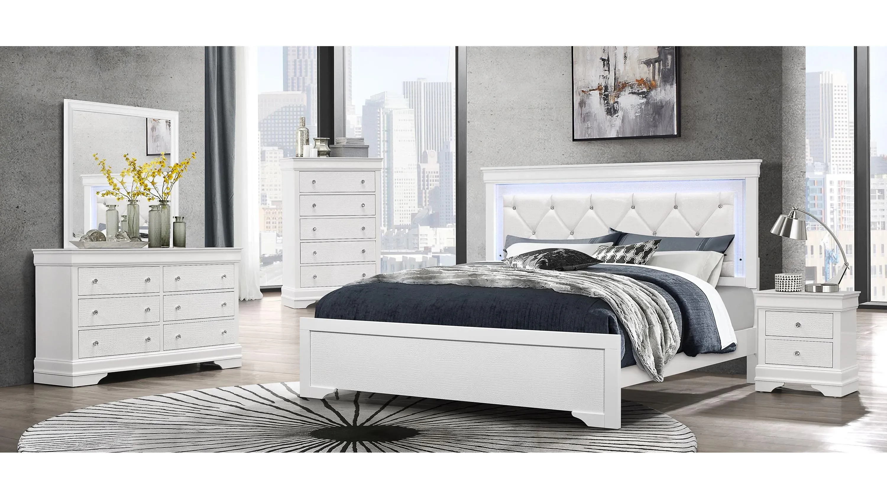 Pompei Bed w/ LED Light