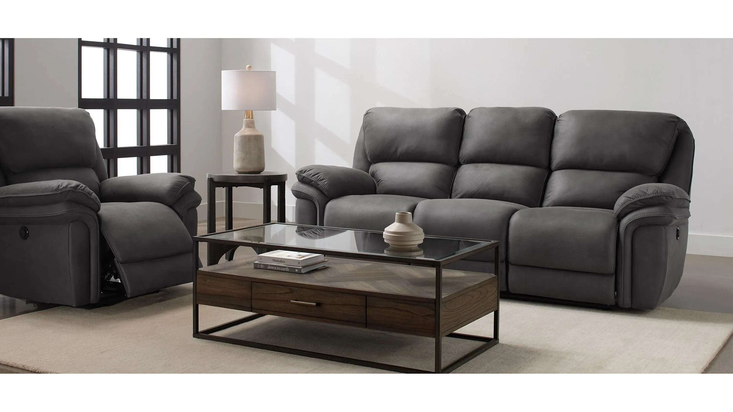 Skye 2-pc. Microfiber Power Sofa and Loveseat Set