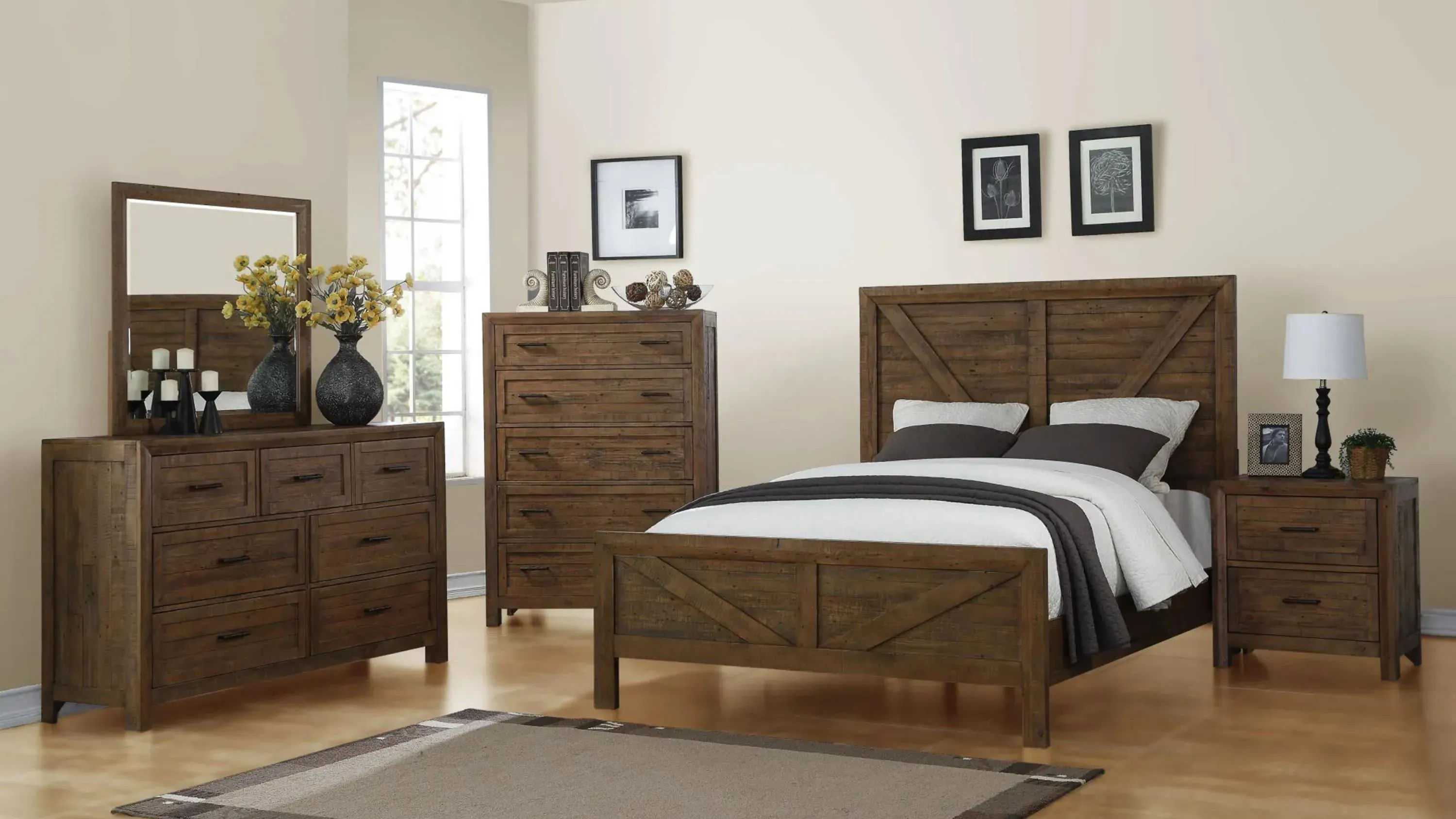 GMFK520○Meridian Furniture / メディリアンファニチャ Meridian 4-pc. Bedroom Set | Raymour & Flanigan