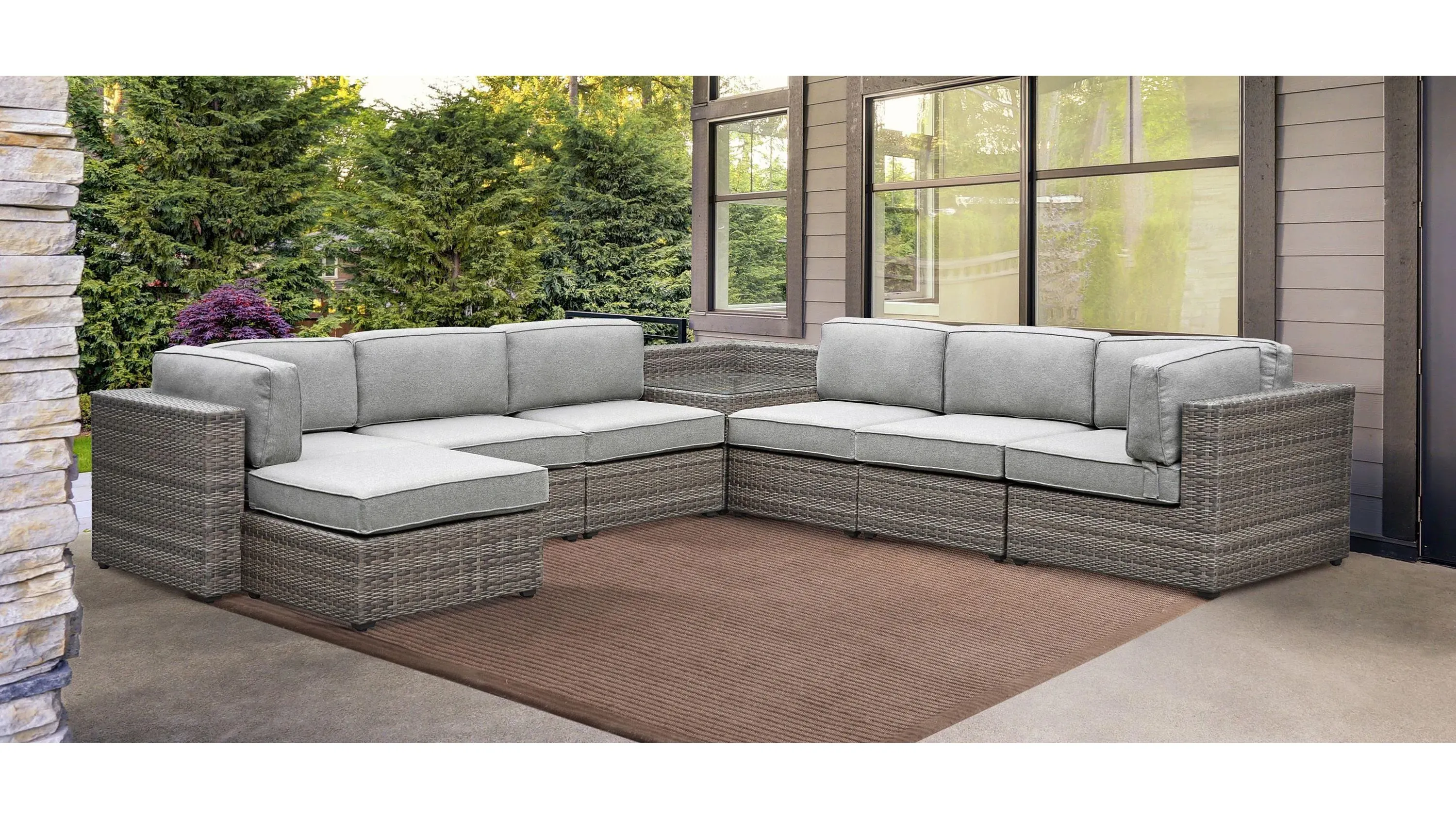 Tamyra 7 Piece Wicker Sectional | Raymour & Flanigan