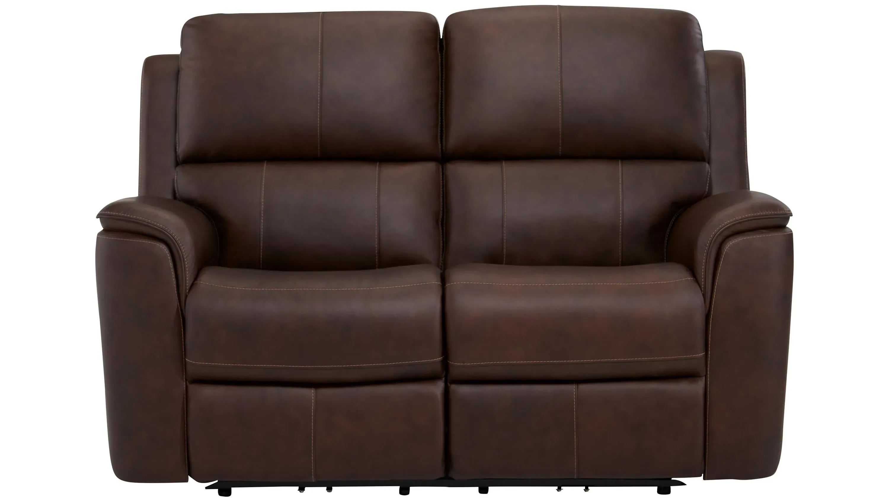 Henrick Triple Power Leather Loveseat | Raymour & Flanigan