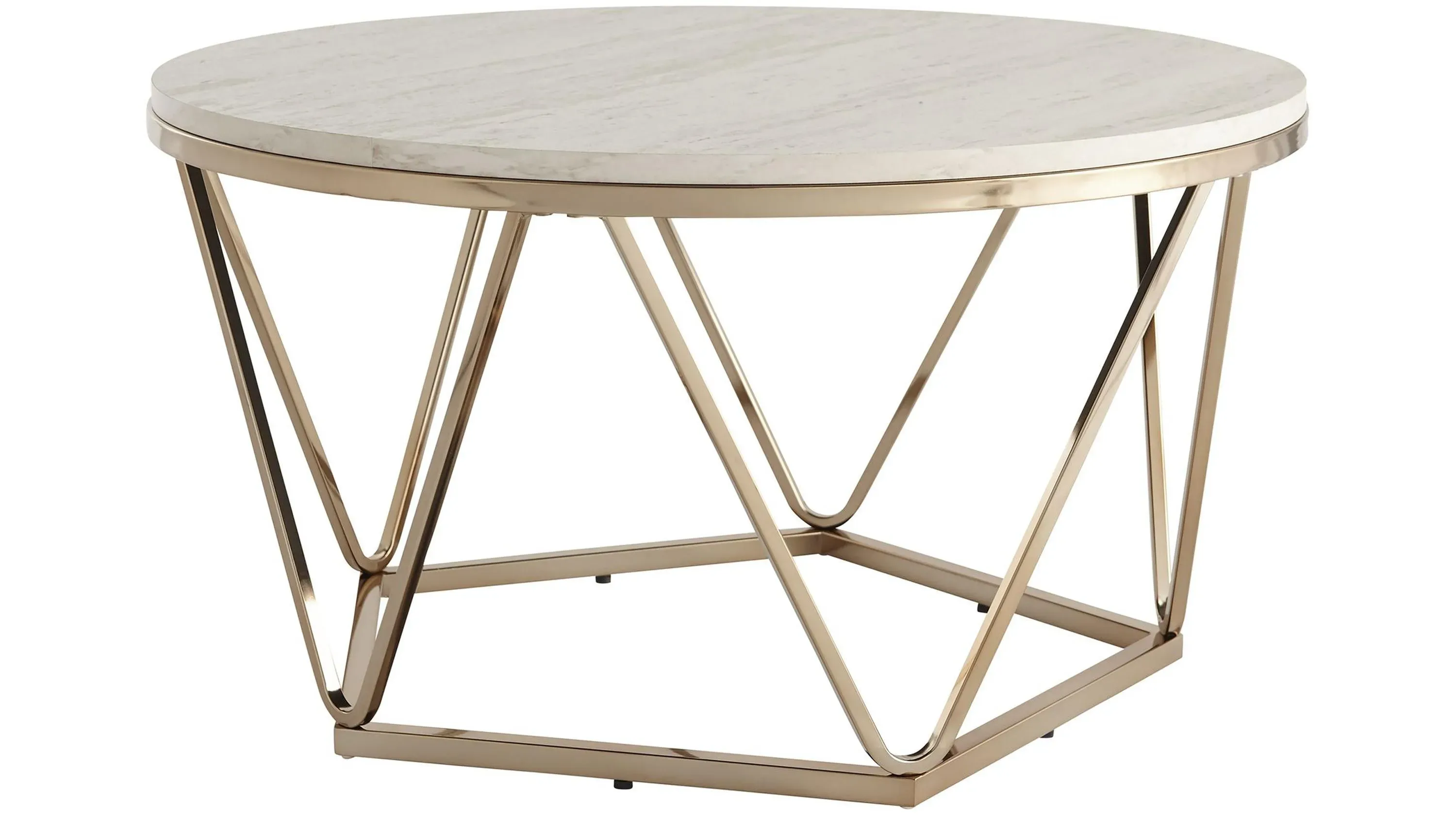 Bideford Round Faux Marble Cocktail Table