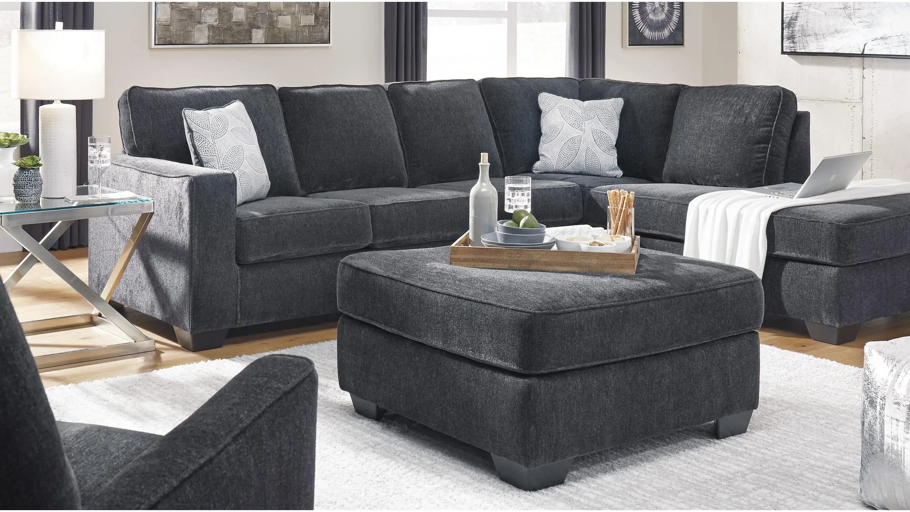Adelson Left Arm Facing Chenille Sofa | Raymour & Flanigan