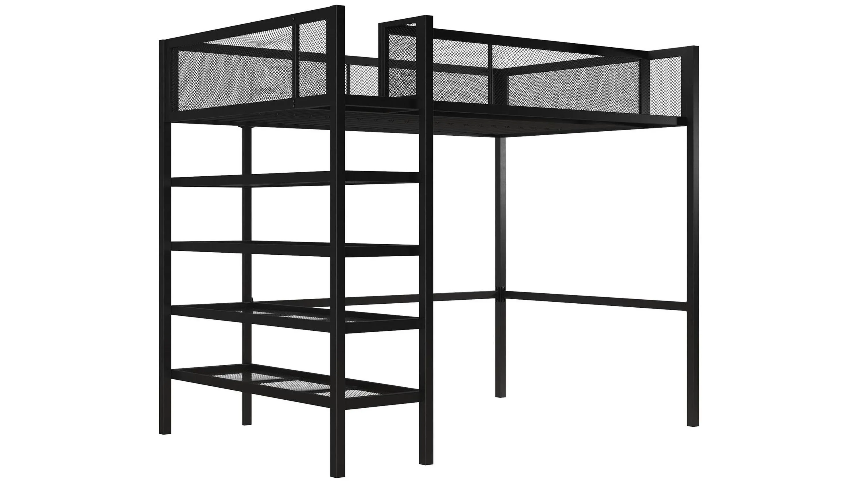 DHP Bloom Storage Loft Bed with Bookcase