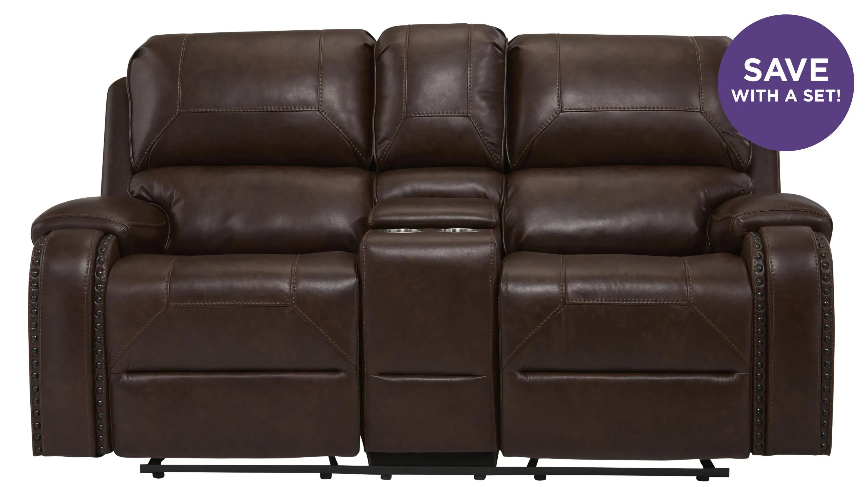 Landon Reclining Glider Console Loveseat | Raymour & Flanigan