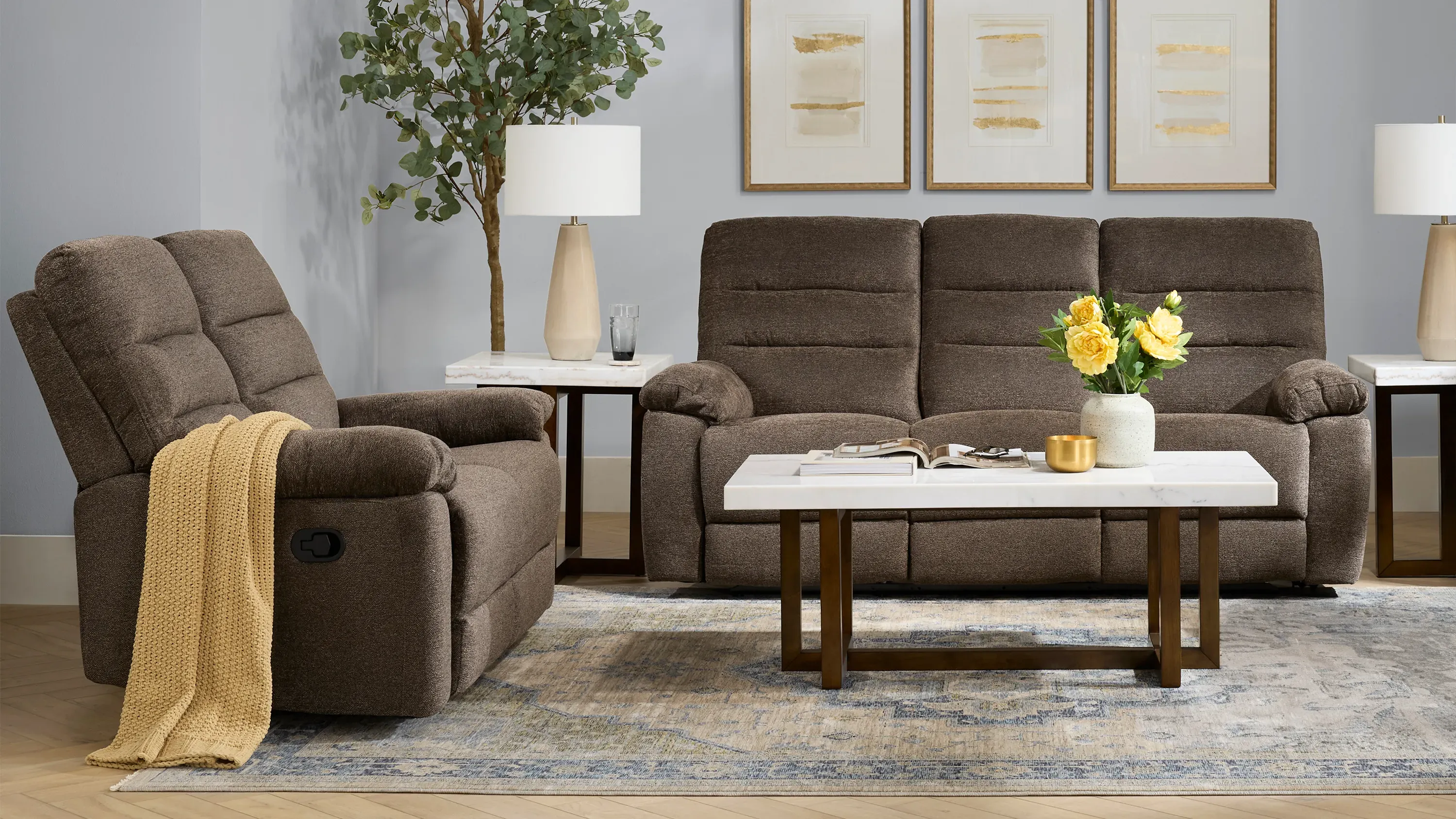 Bennington Manual Living Room Set | Raymour & Flanigan
