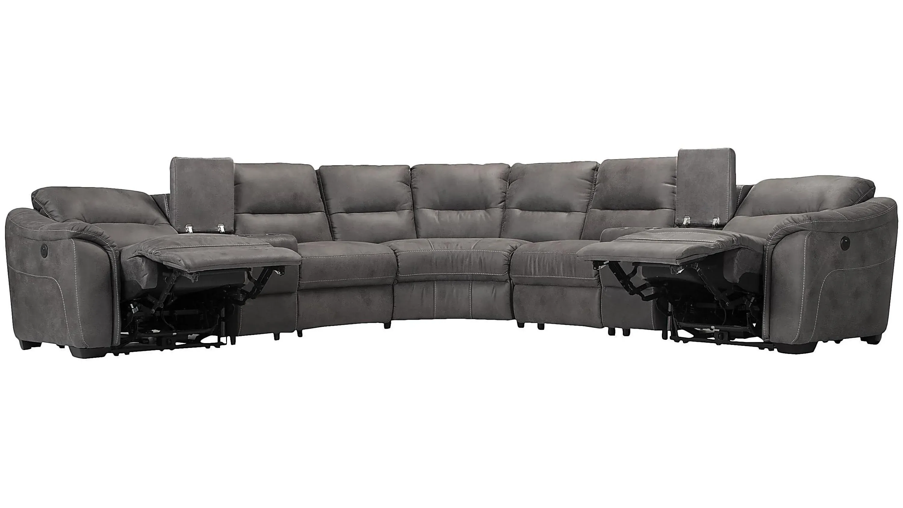 Rockland Microfiber 7-pc. Power Sectional