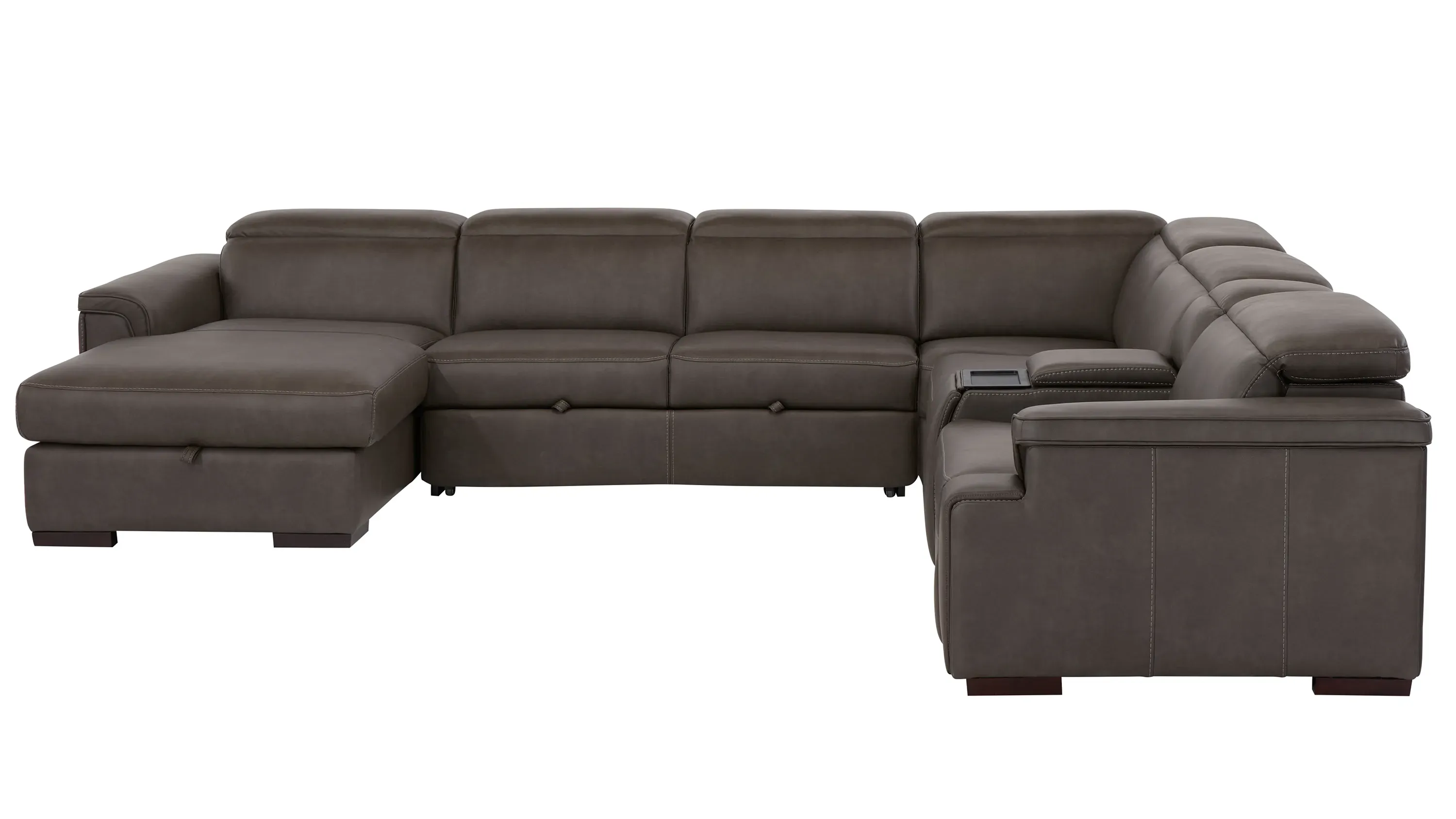 Orion 6-pc. Dual Power Media Sectional w/ Speaker Headrest