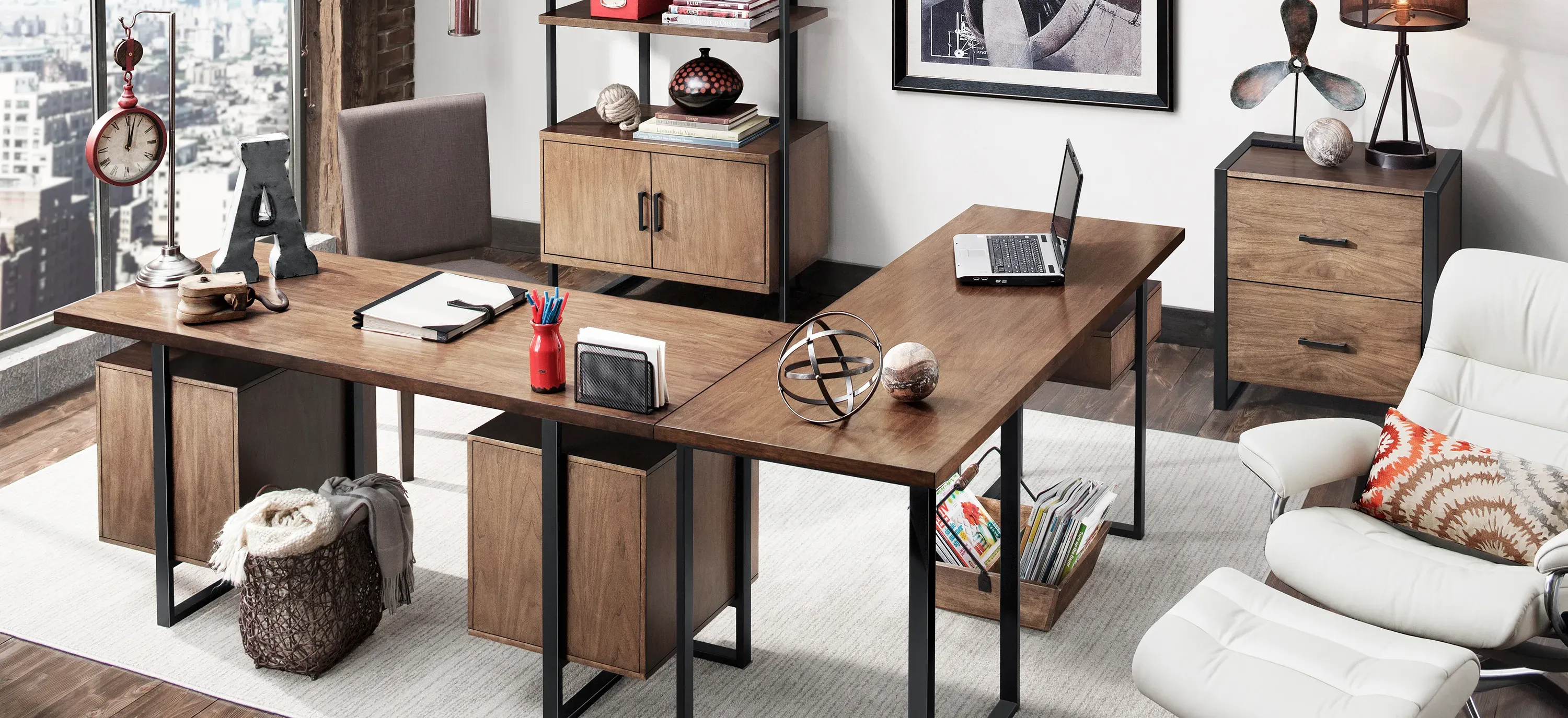 Chester Writing Desk w Return Raymour Flanigan
