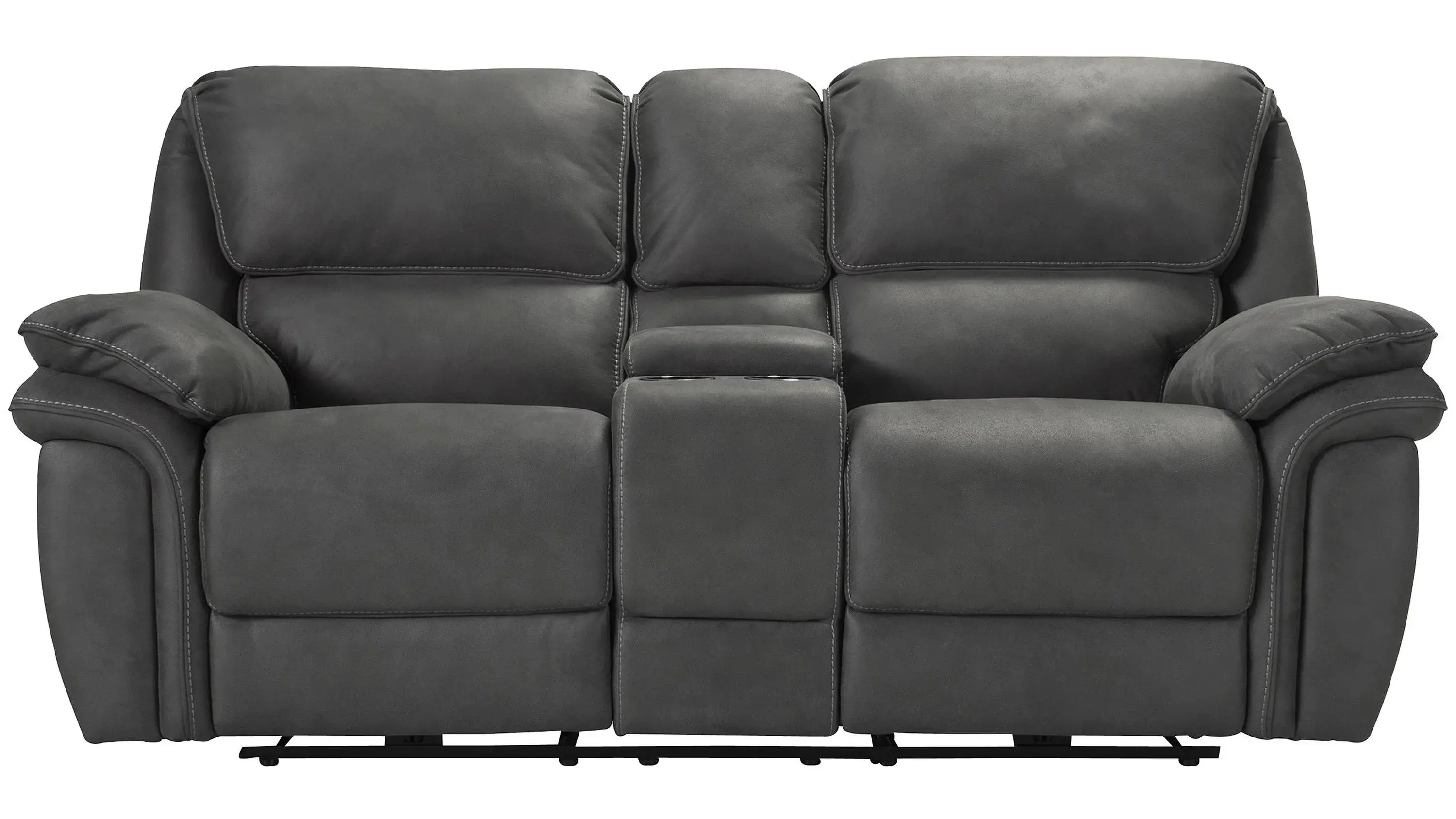 Skye Microfiber Power Reclining Console Loveseat - Thumbnail 2