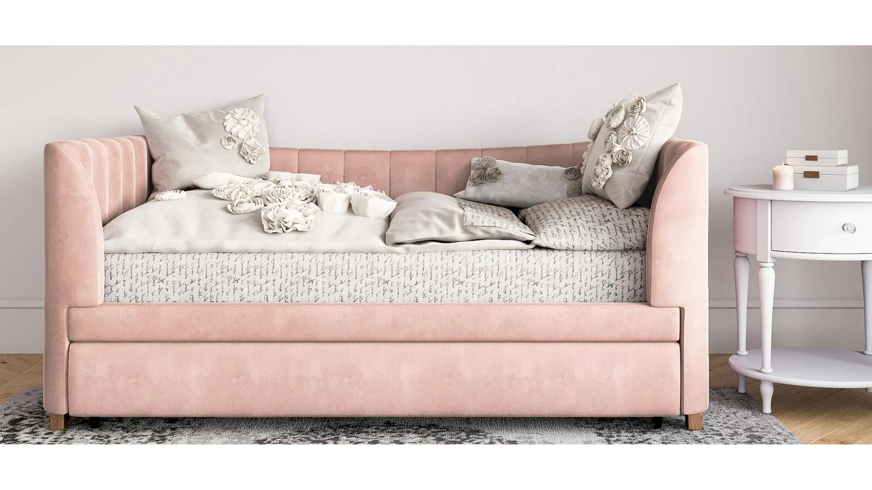 Little Seeds Valentina Upholstered Daybed with Trundle | Raymour