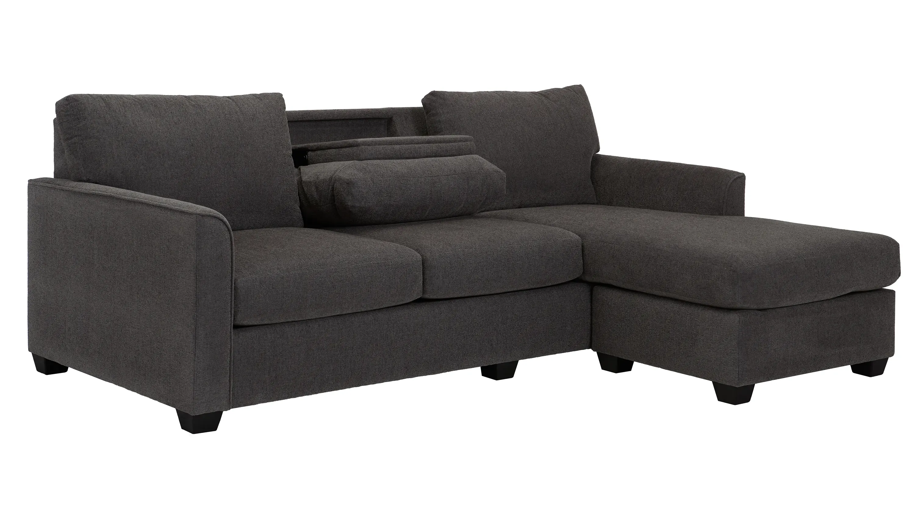 Kendall Reversible Sofa Chaise w/ Drop Down Table | Raymour & Flanigan