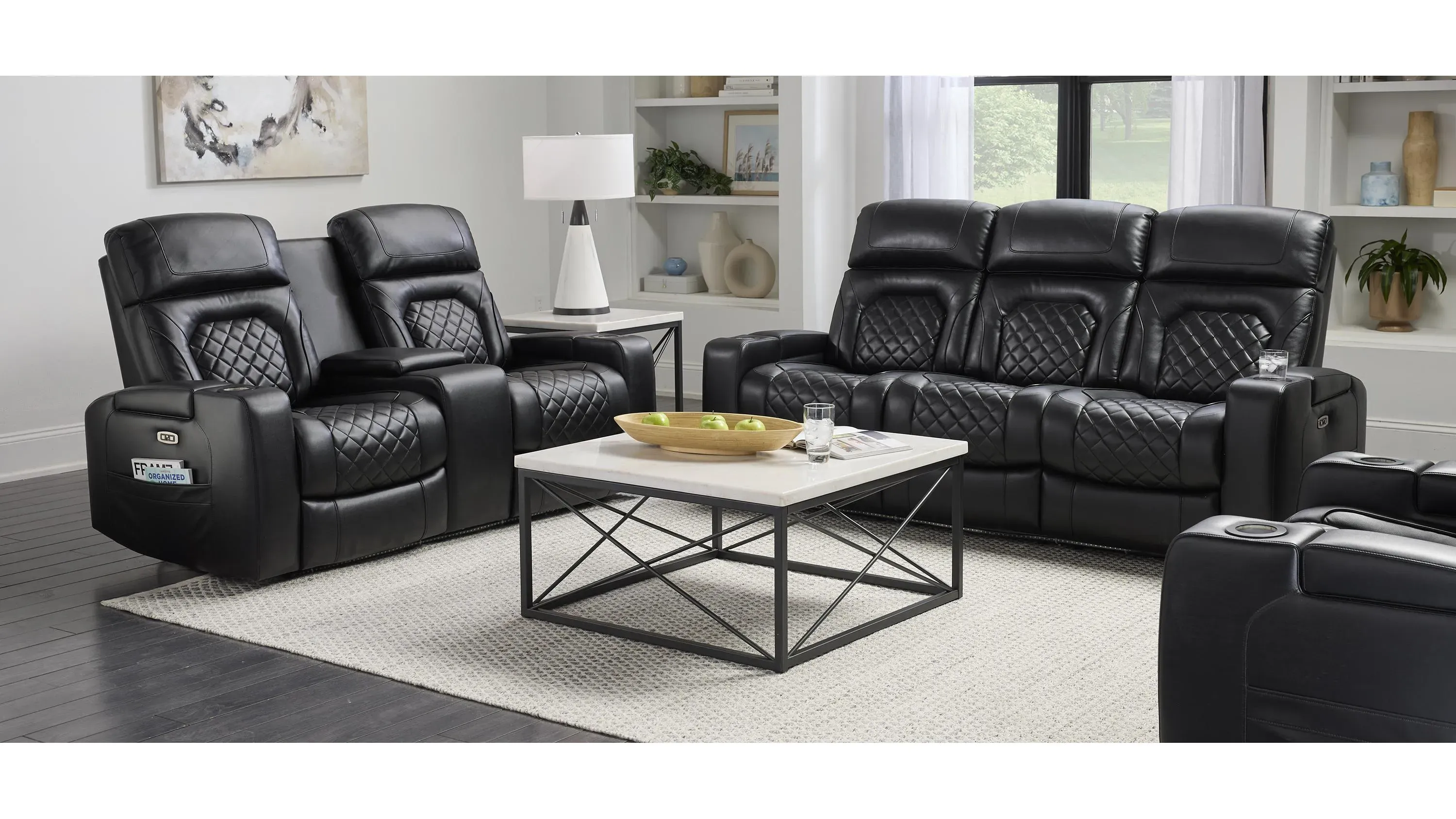Jordyn Power Recliner w/ Lights | Raymour & Flanigan