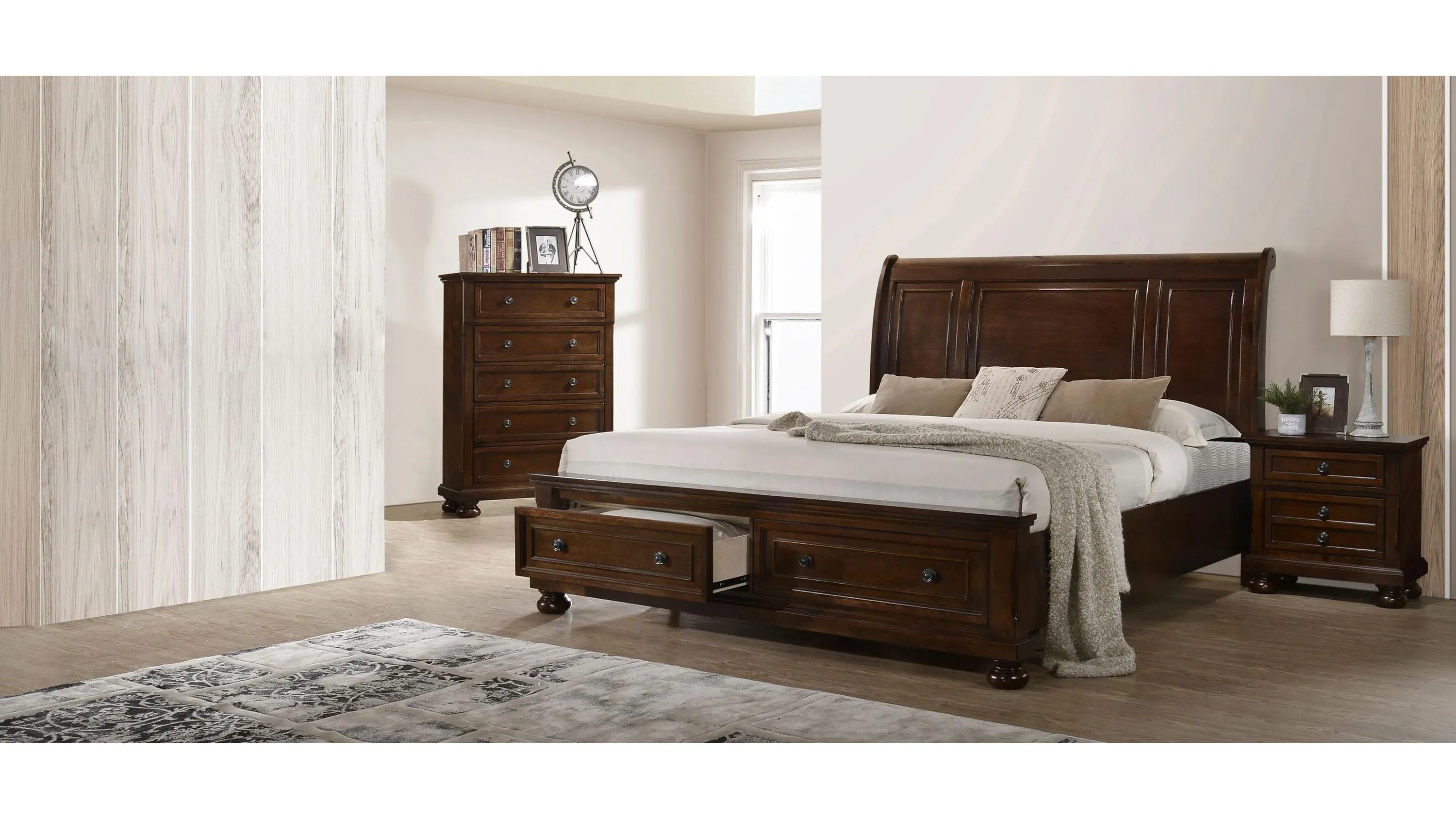 Meade 3-pc. Sleigh Storage Bedroom Set