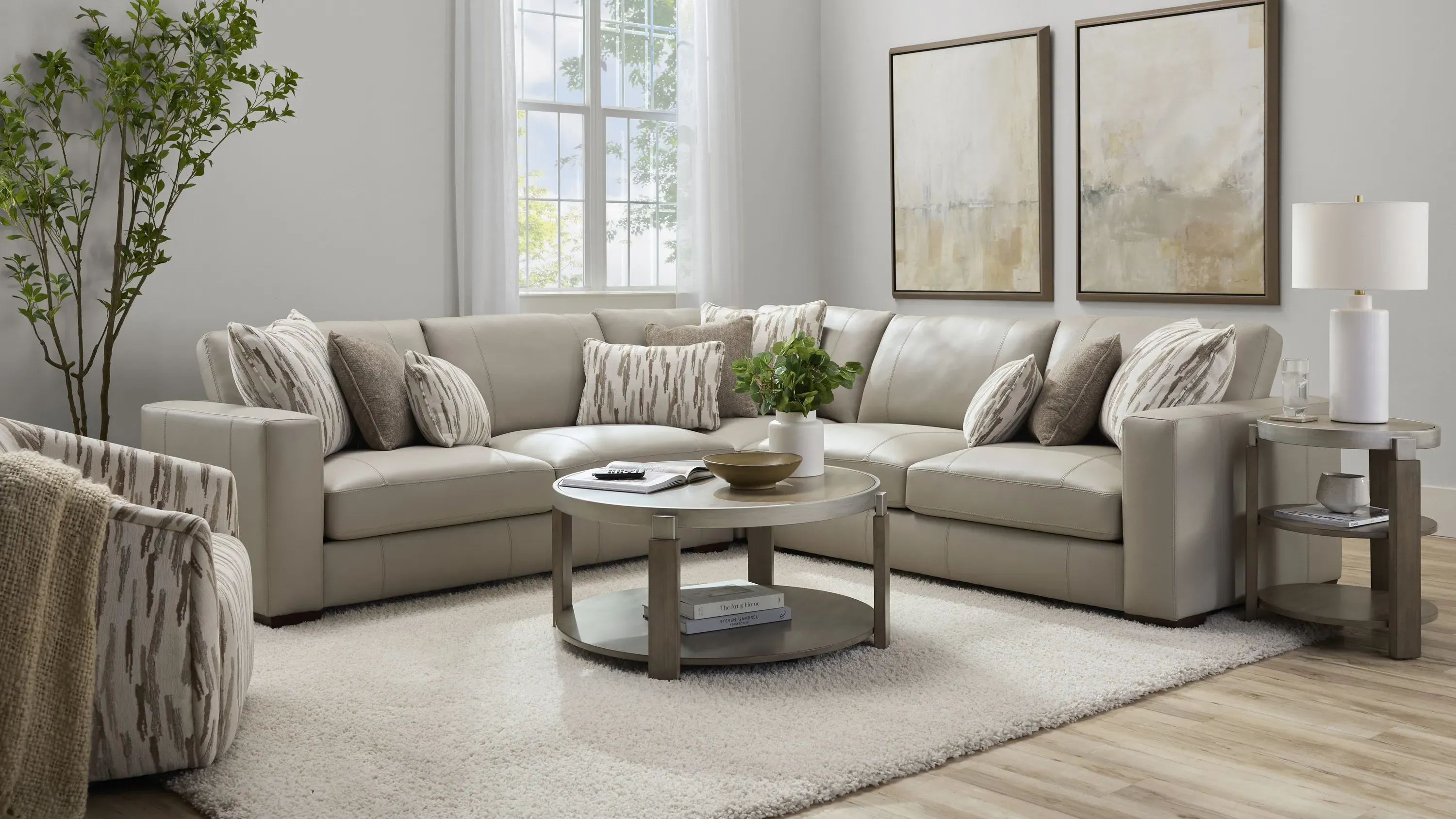 Oaklynn Leather Right Arm Facing Loveseat | Raymour & Flanigan