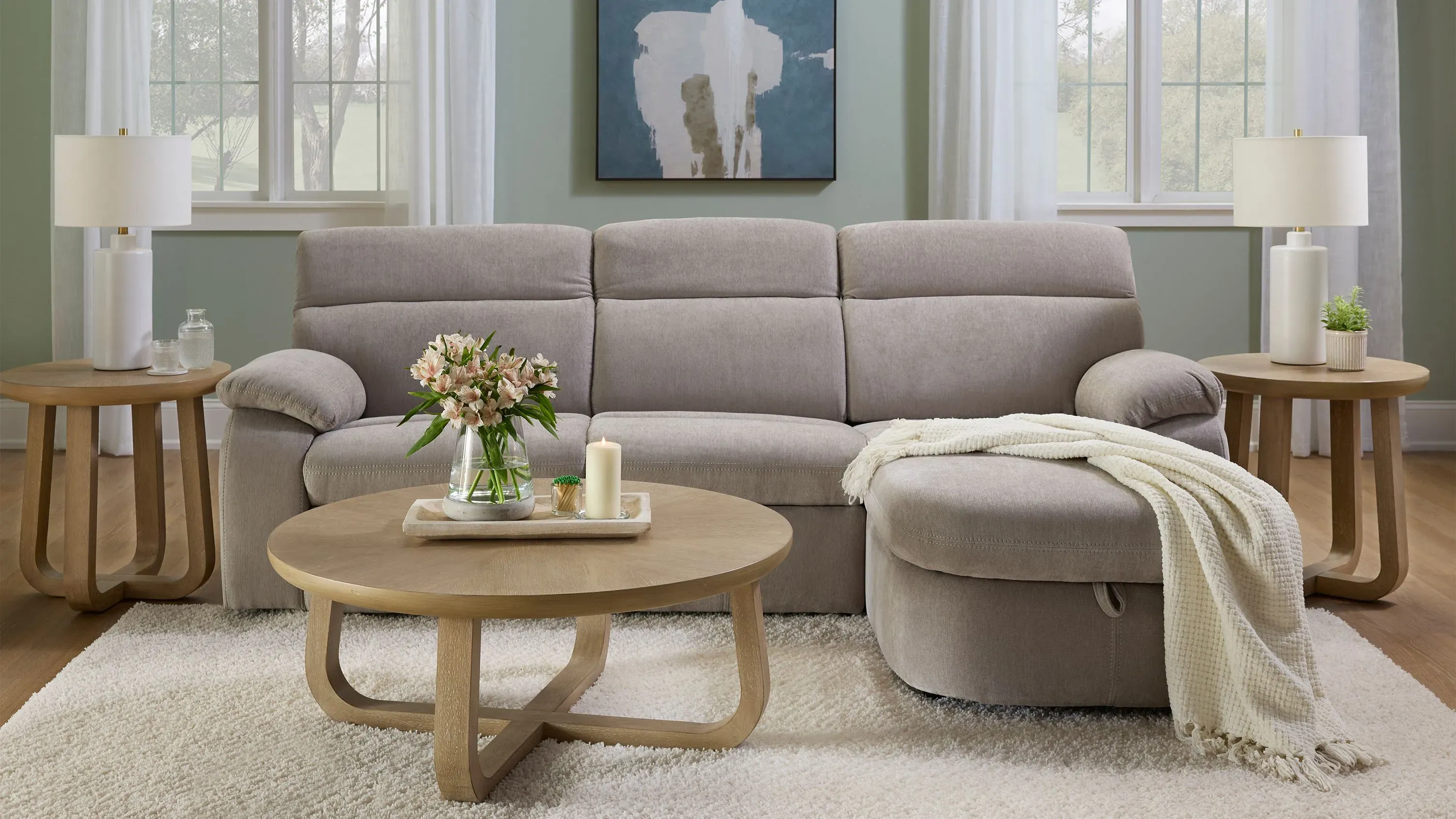 Enbright 2-pc. Sofa Chaise w/ Pop Up Sleeper