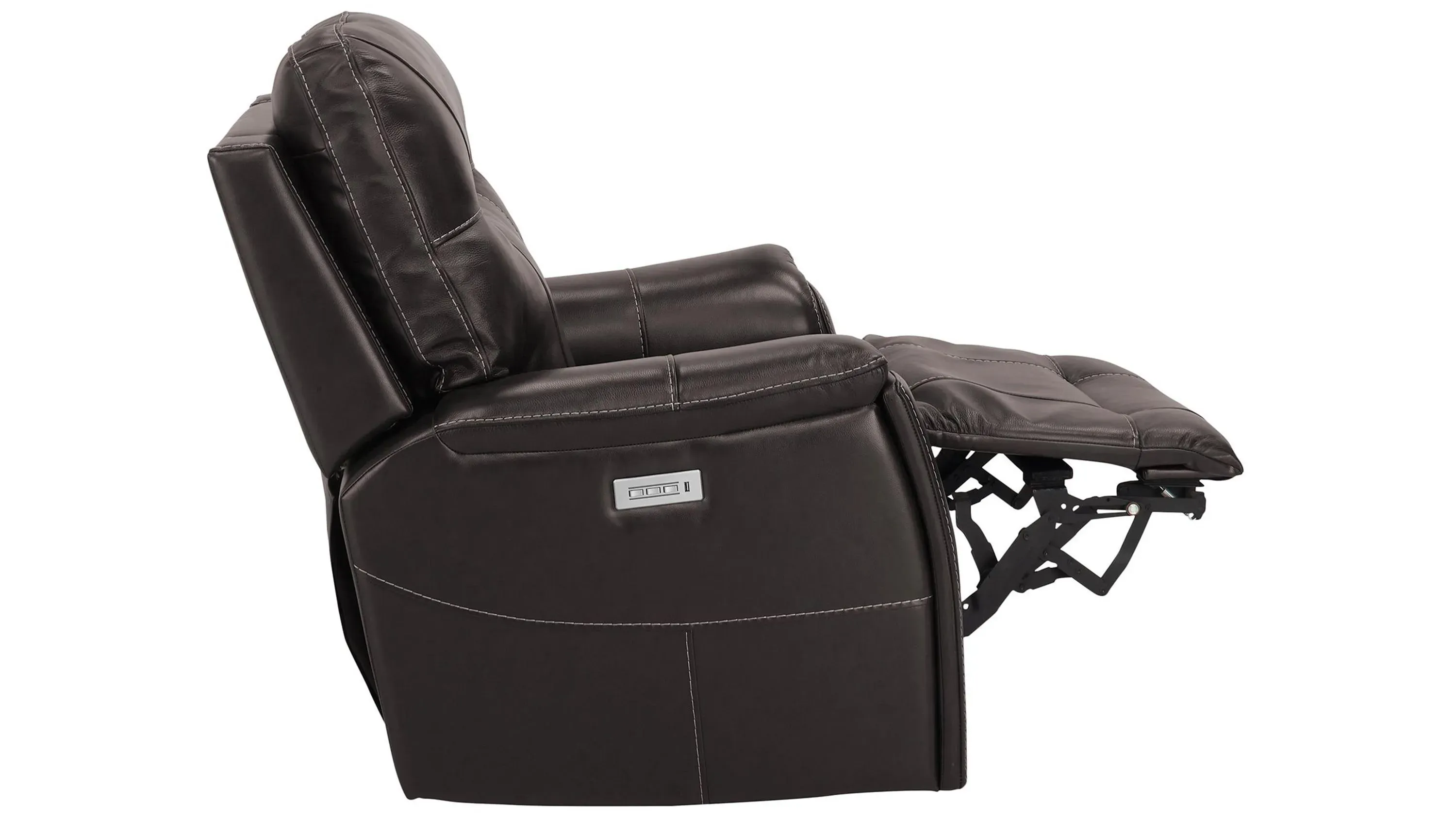 Barnett Leather Layflat Power Recliner w/ Power Headrest and