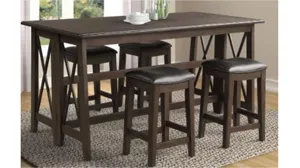 Carmina Counter Height Drop Leaf Table with 4 stools  Product_Image_Carousel