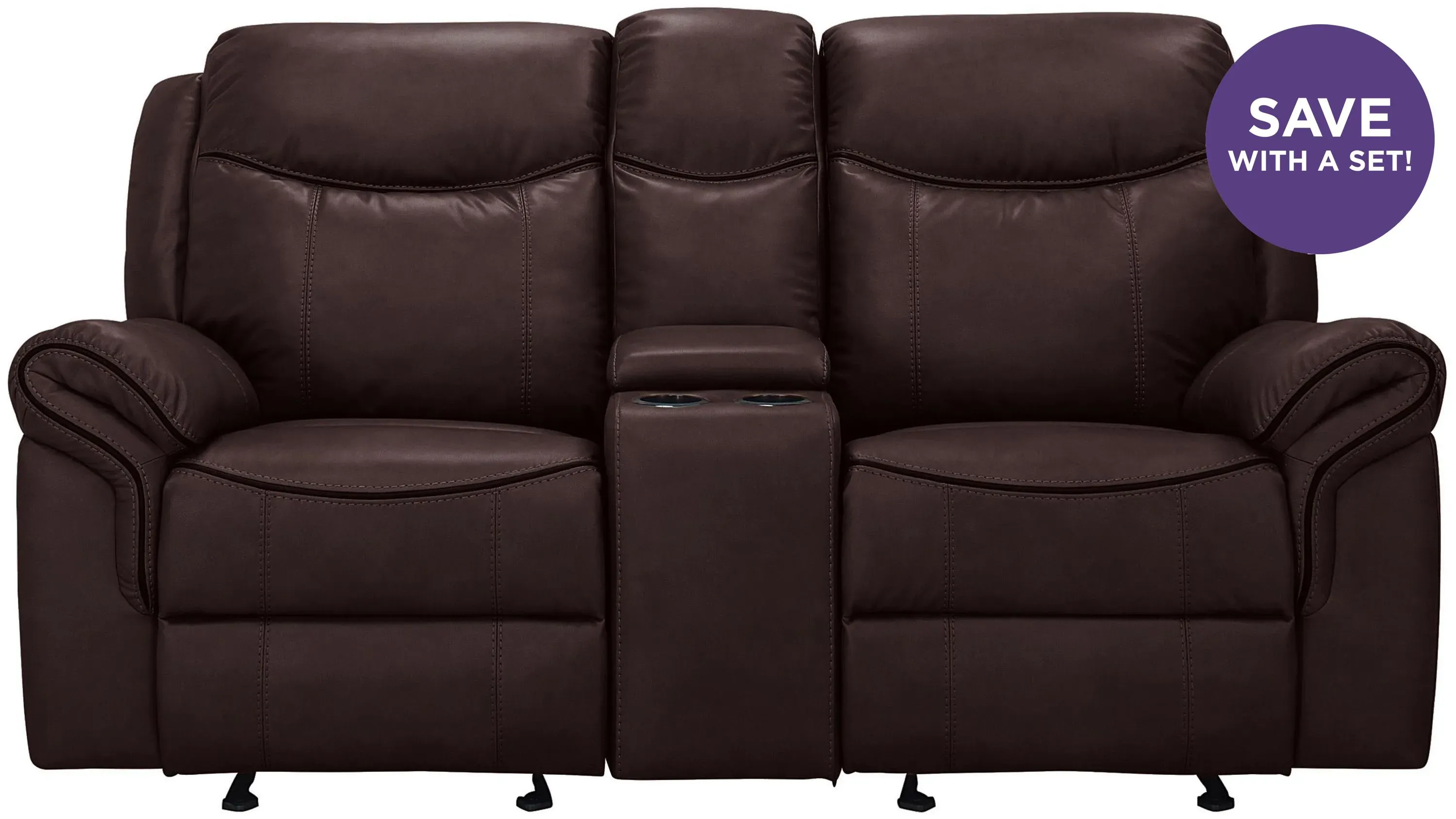 Ross Gliding Reclining Console Loveseat | Raymour & Flanigan