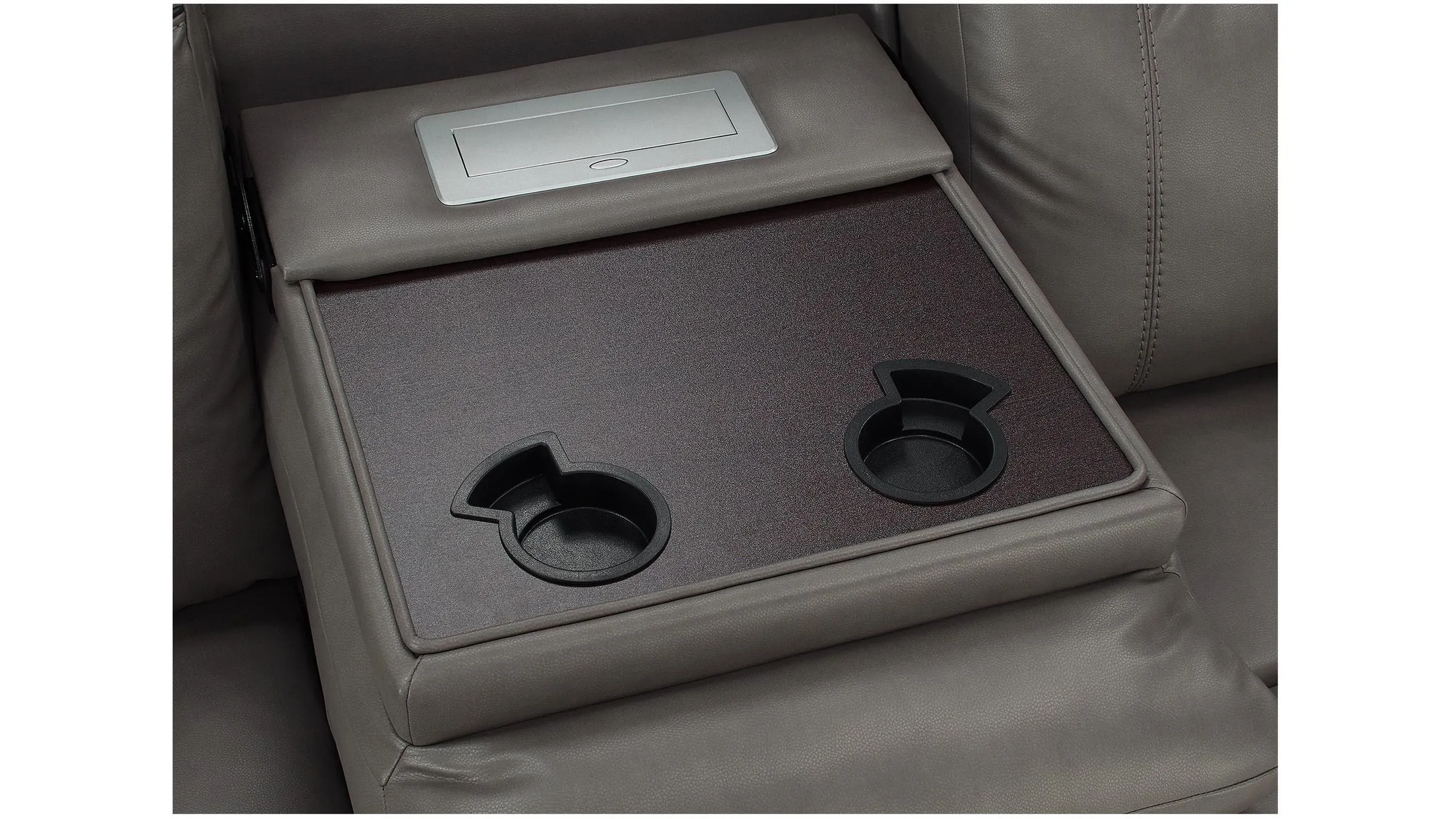 Ross Reclining Sofa w/ Drop Down Table | Raymour & Flanigan