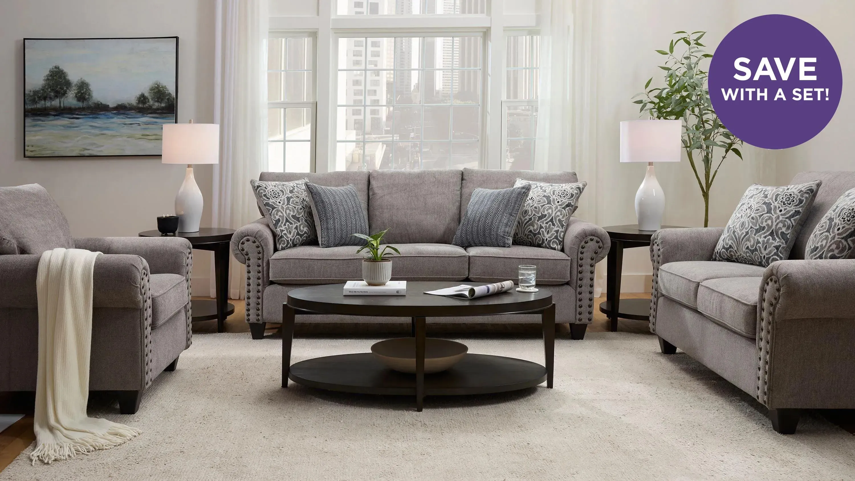 Crandall Living Room Set | Raymour & Flanigan