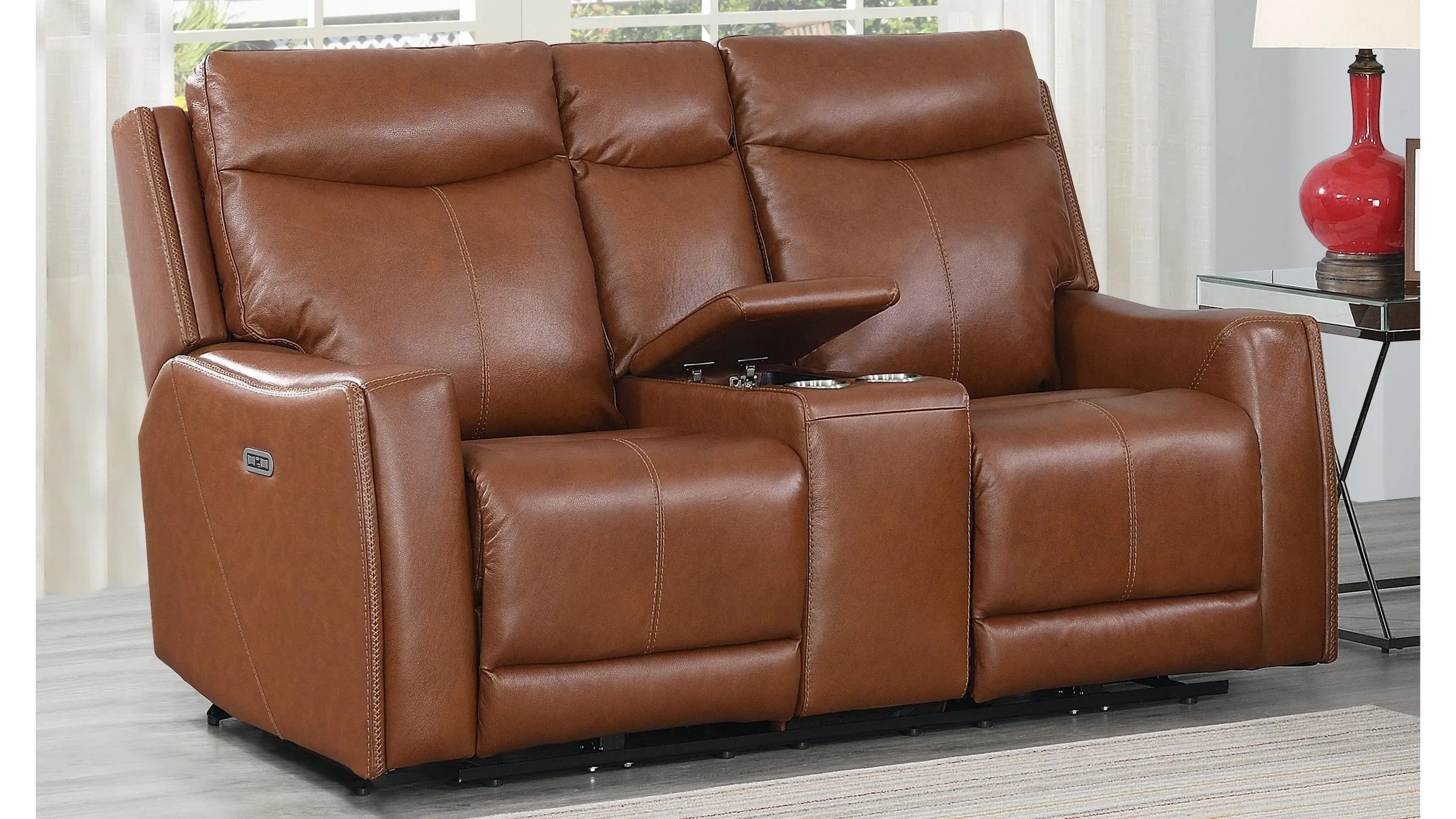 Natalia Power Loveseat Console Recliner