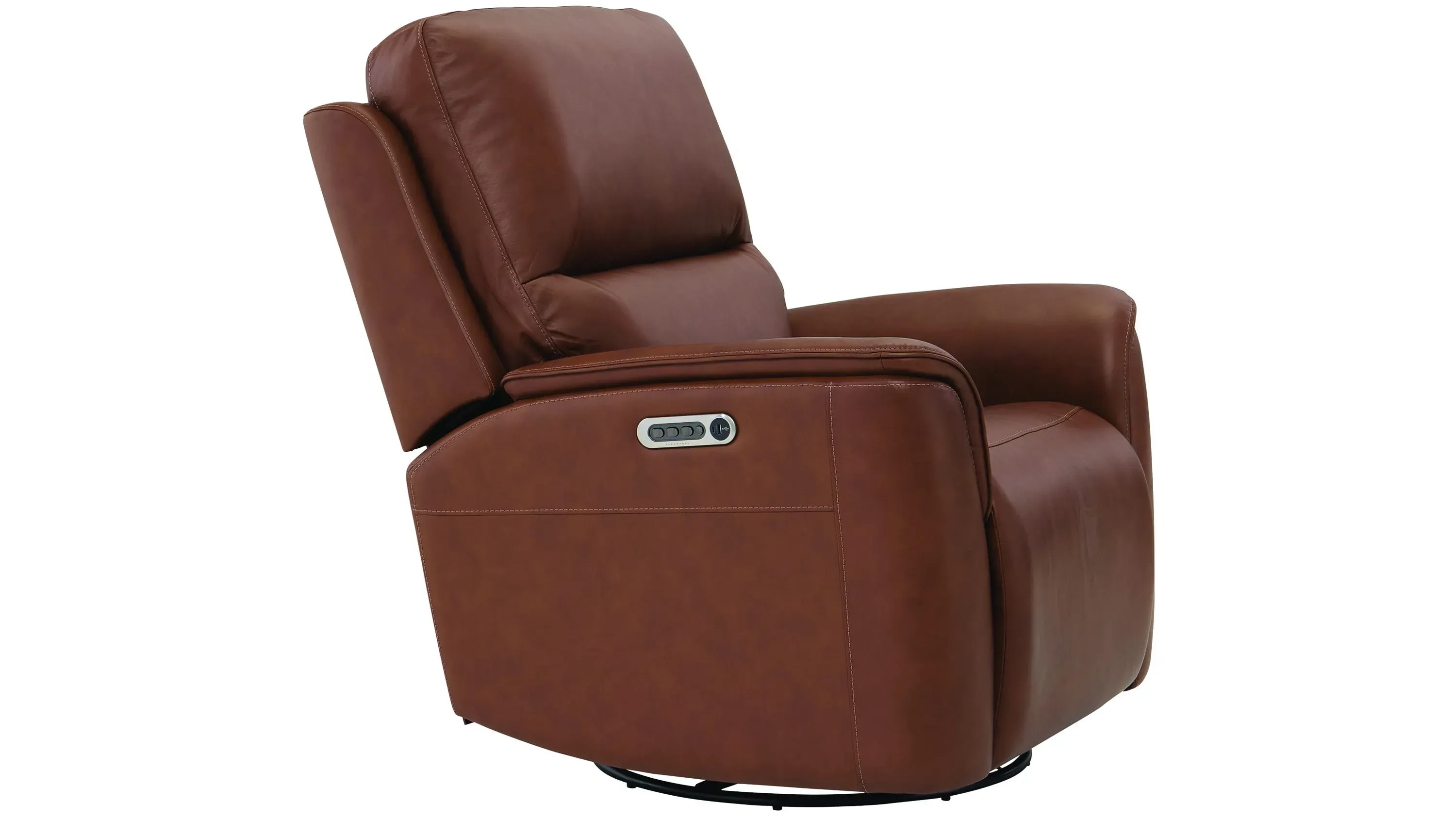 Henrick Triple Power Leather Swivel Glider Recliner | Raymour