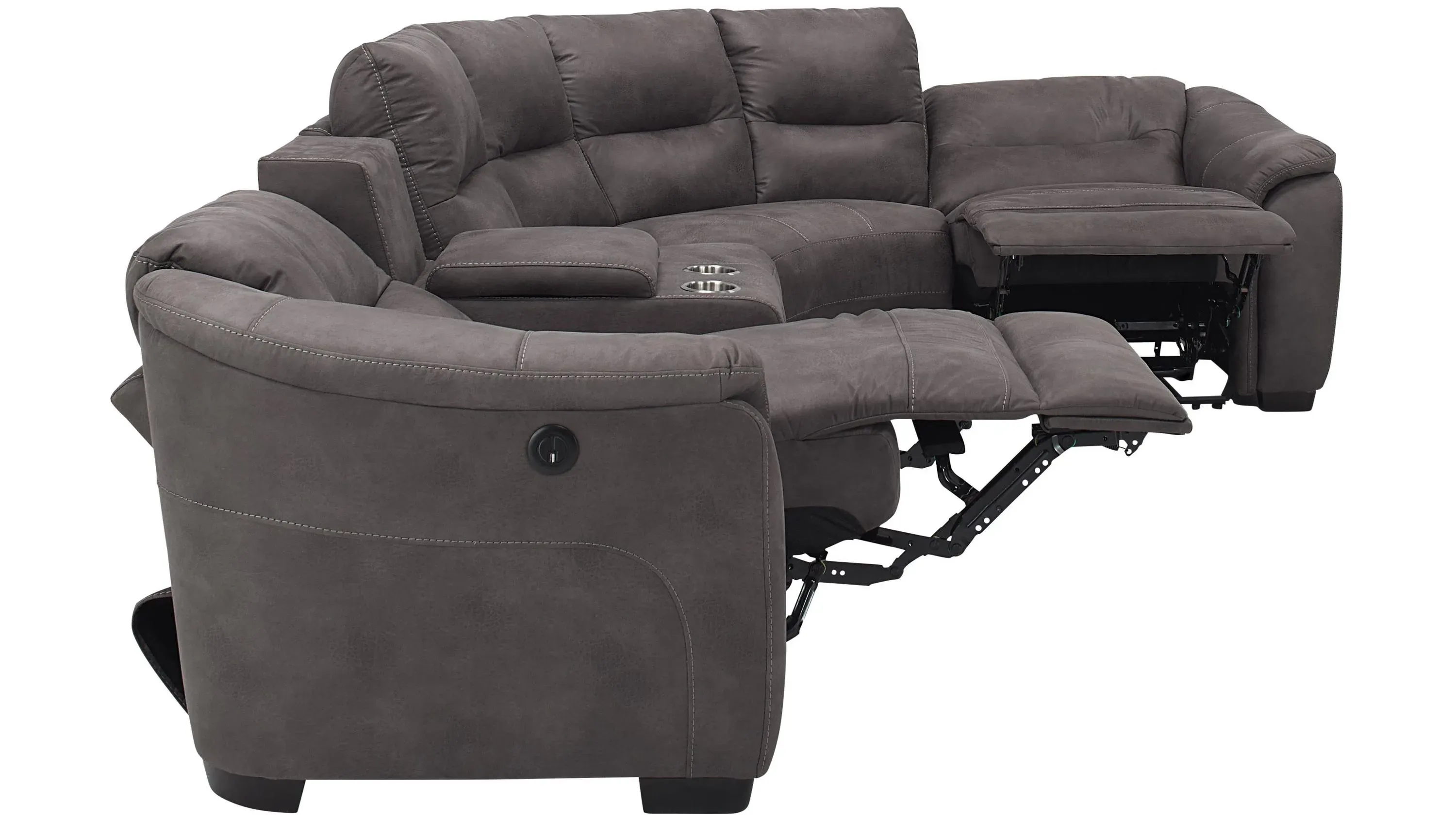 Rockland Microfiber 5-pc. Power Sectional